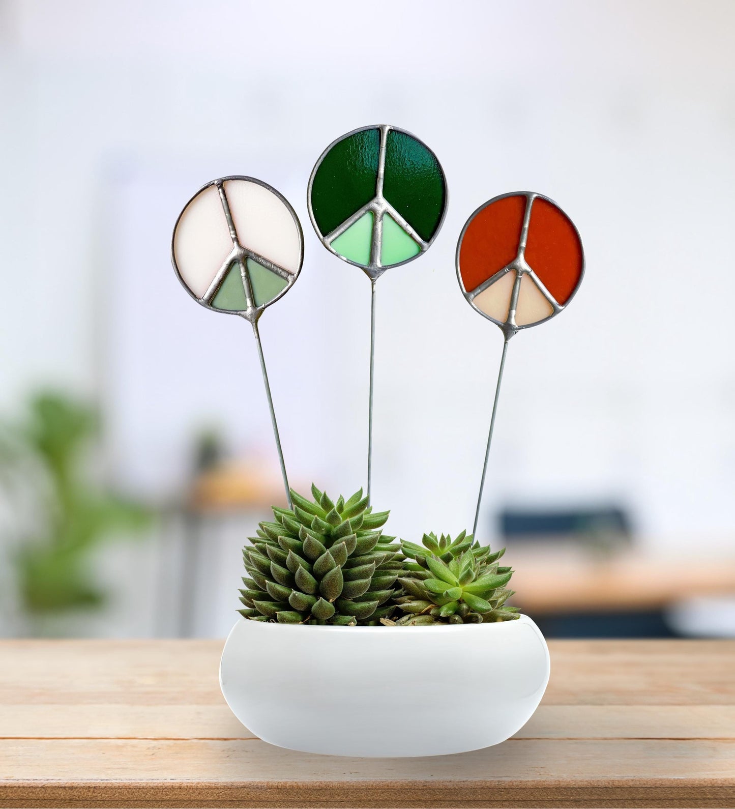 Peace Sign Plant Stake