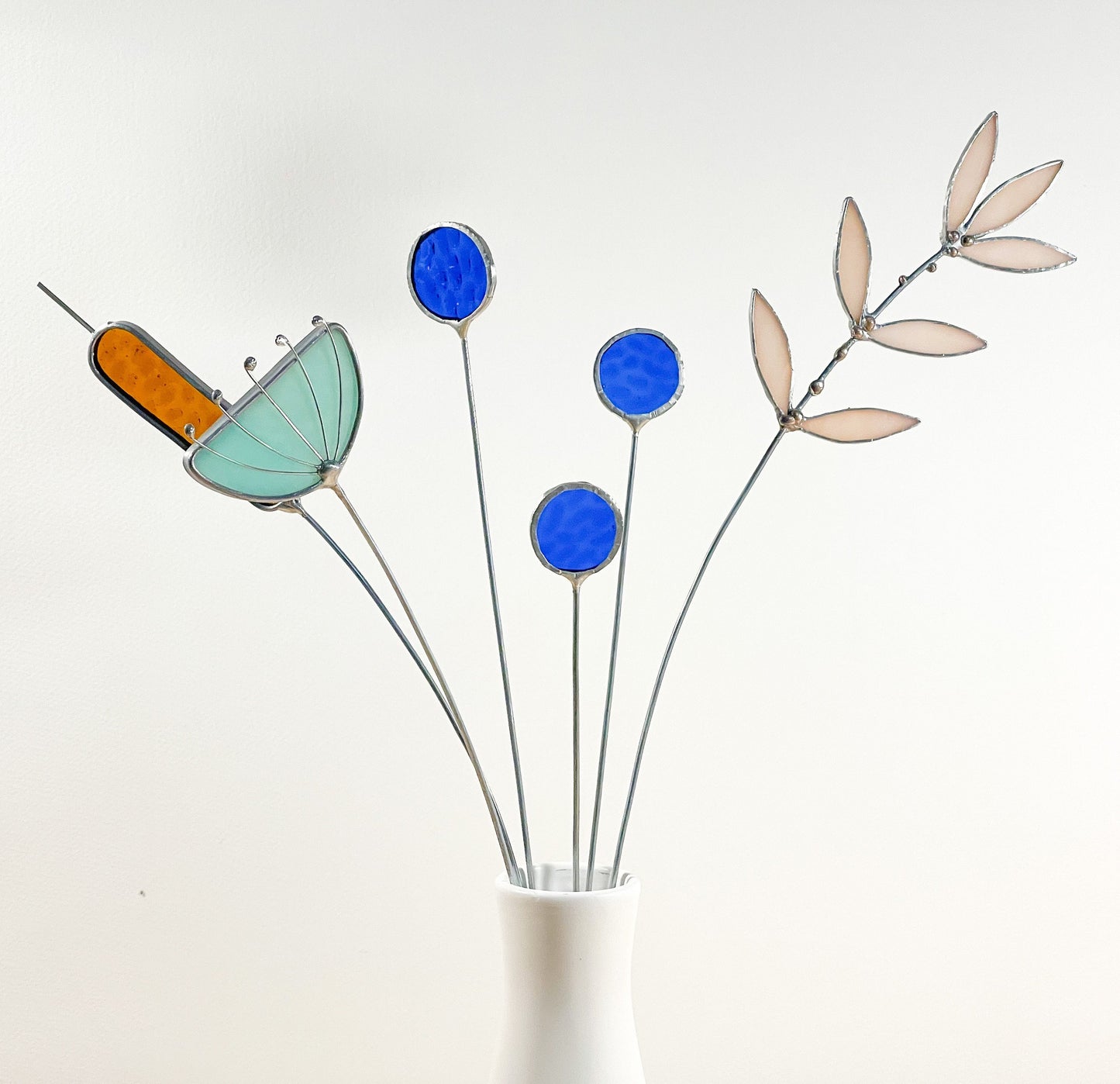 Blue Glass Globe Thistle Set