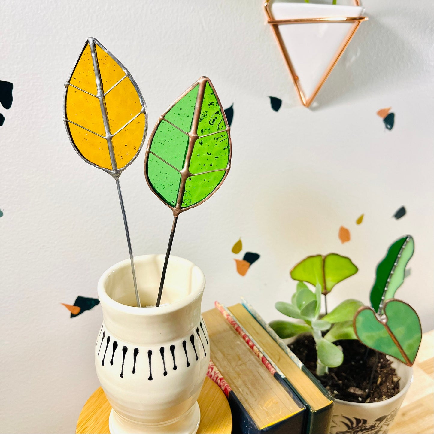 Glass Leaf Plant Stake