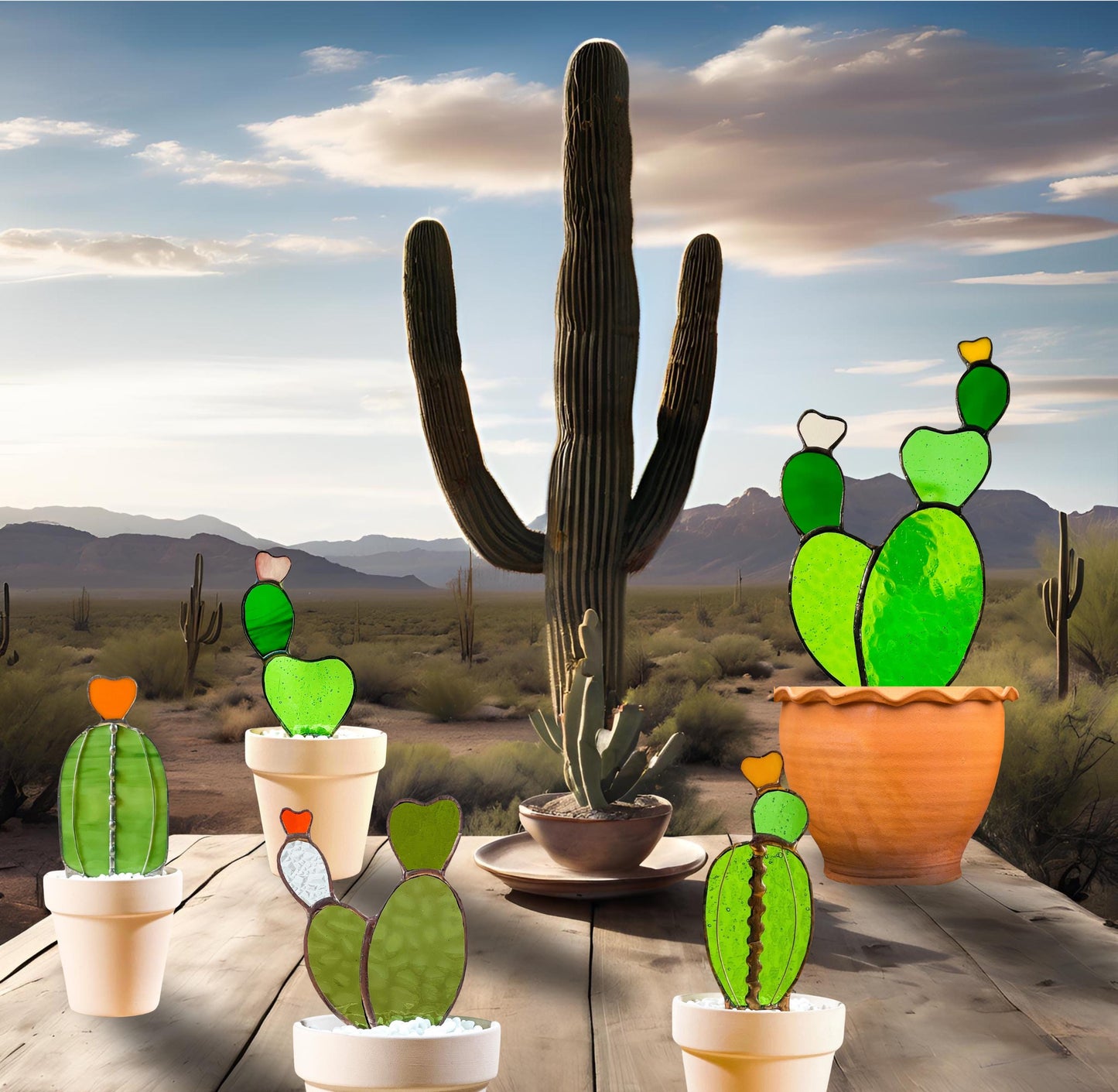 Baby Bunny Ear Glass Cactus