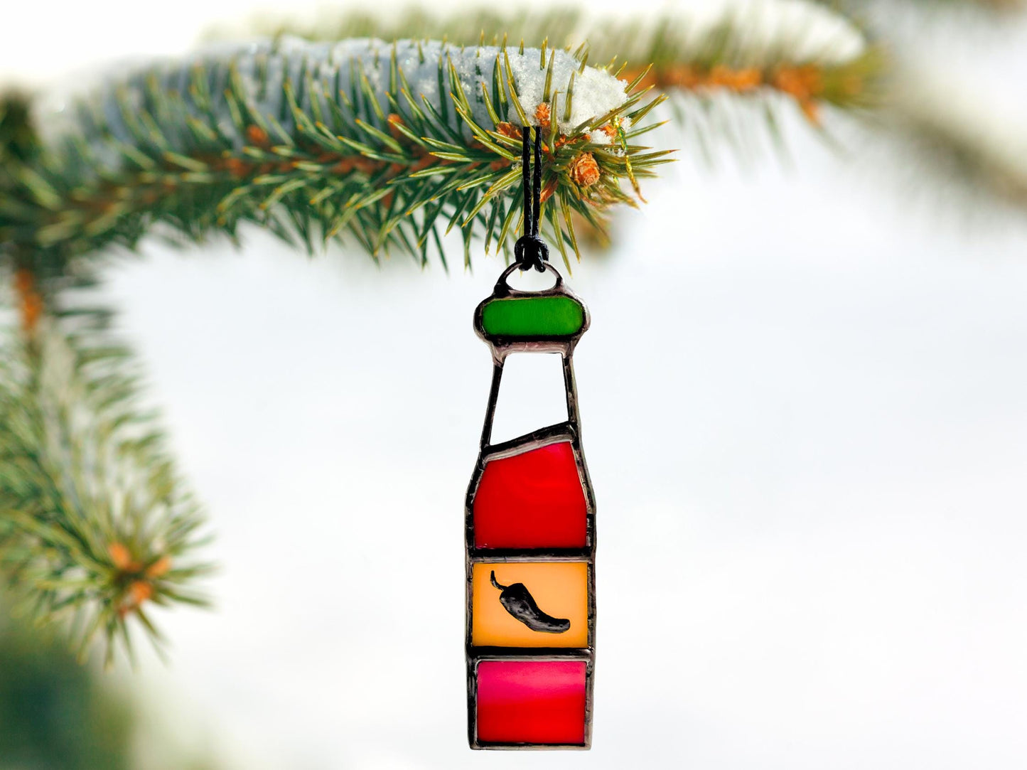 Hot Sauce Bottle Suncatcher