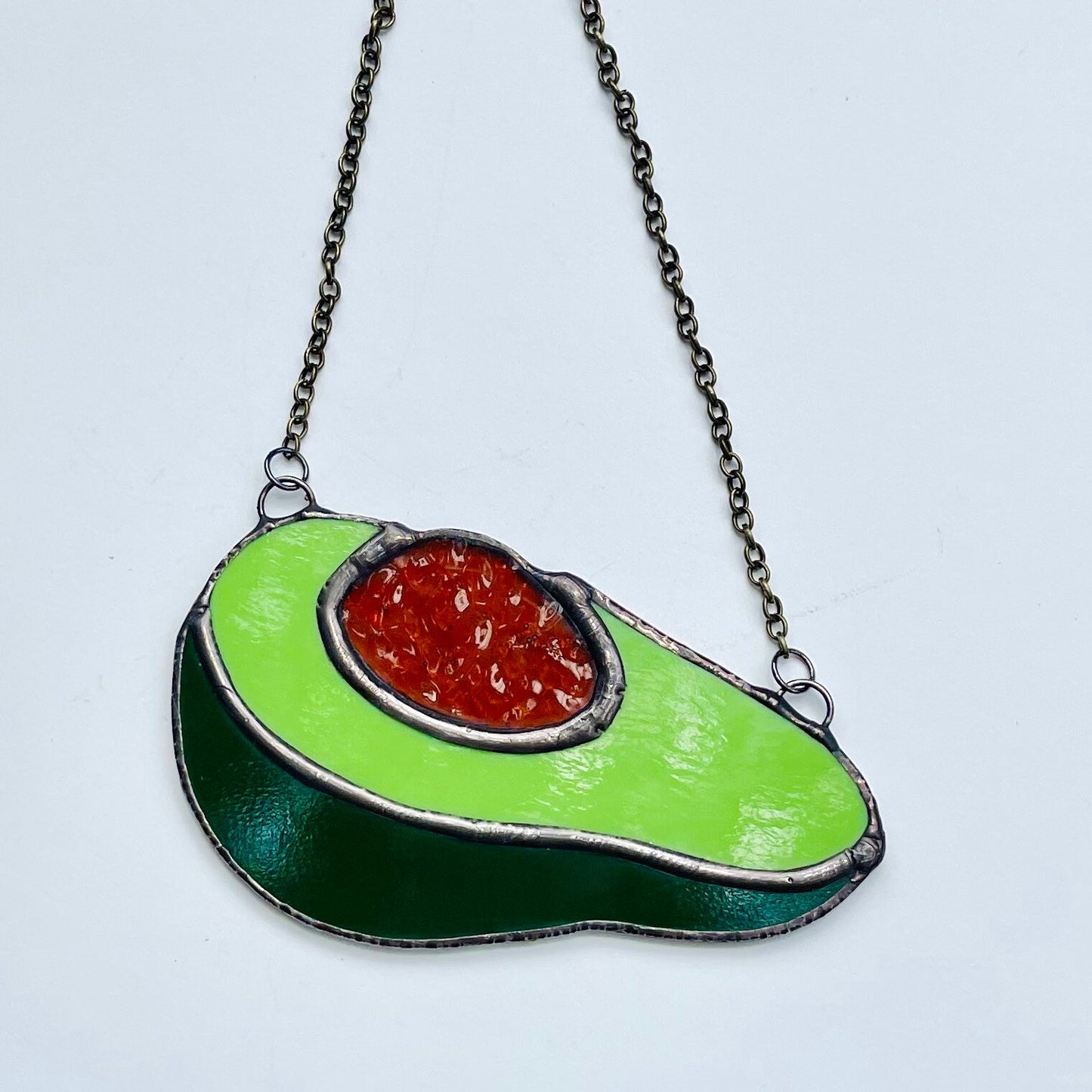 Glass Avocado Suncatcher