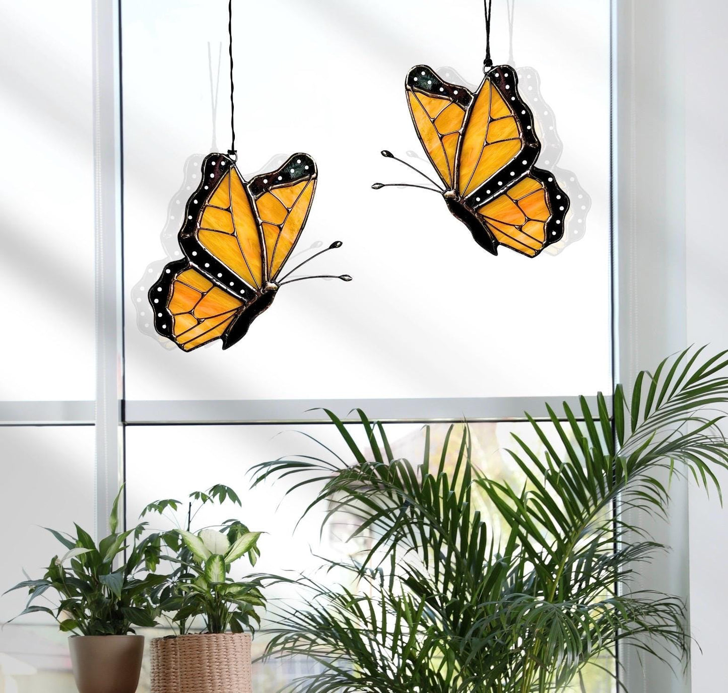 Stained Glass Monarch Butterfly Suncatcher
