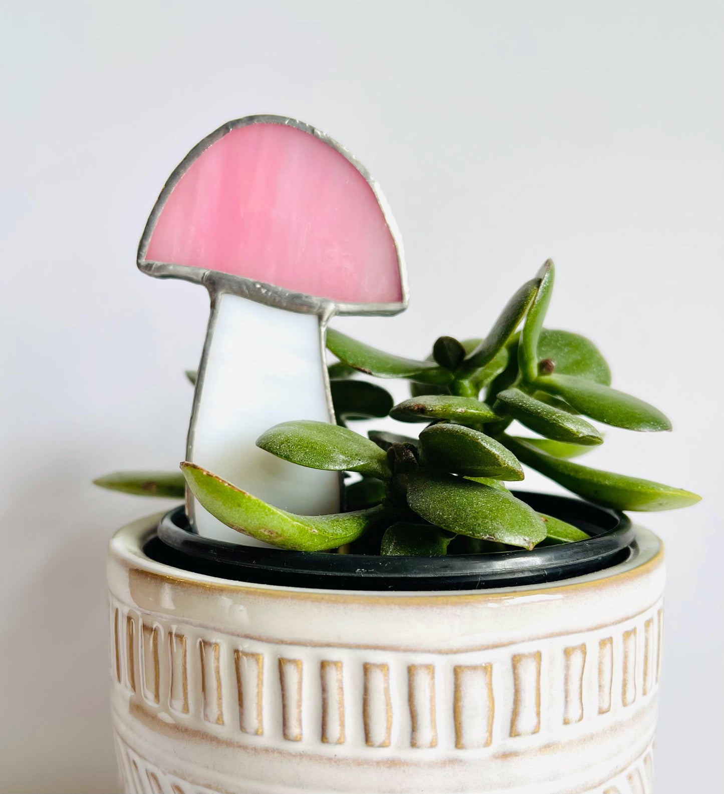 Glass Mushroom Plant Stake