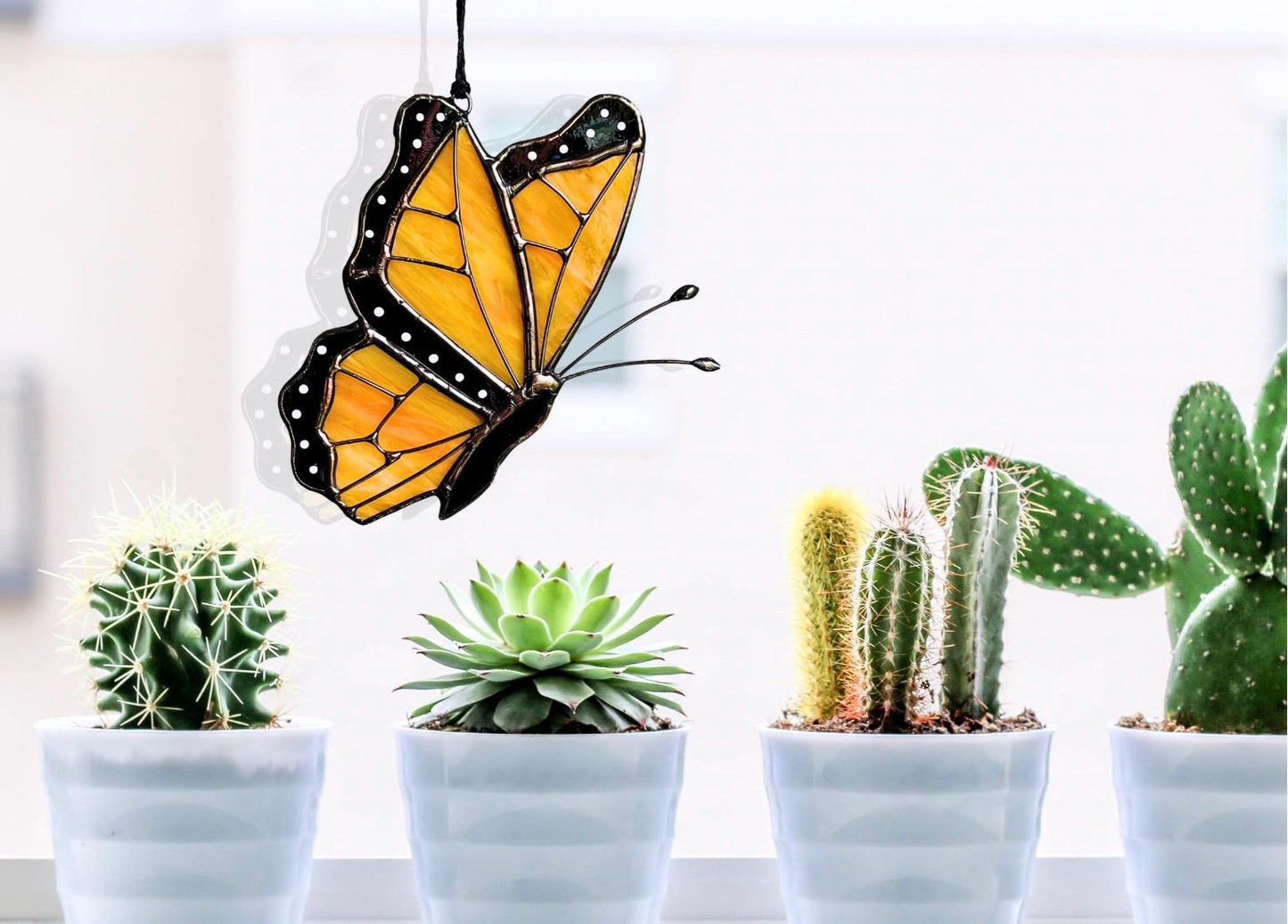 Stained Glass Monarch Butterfly Suncatcher