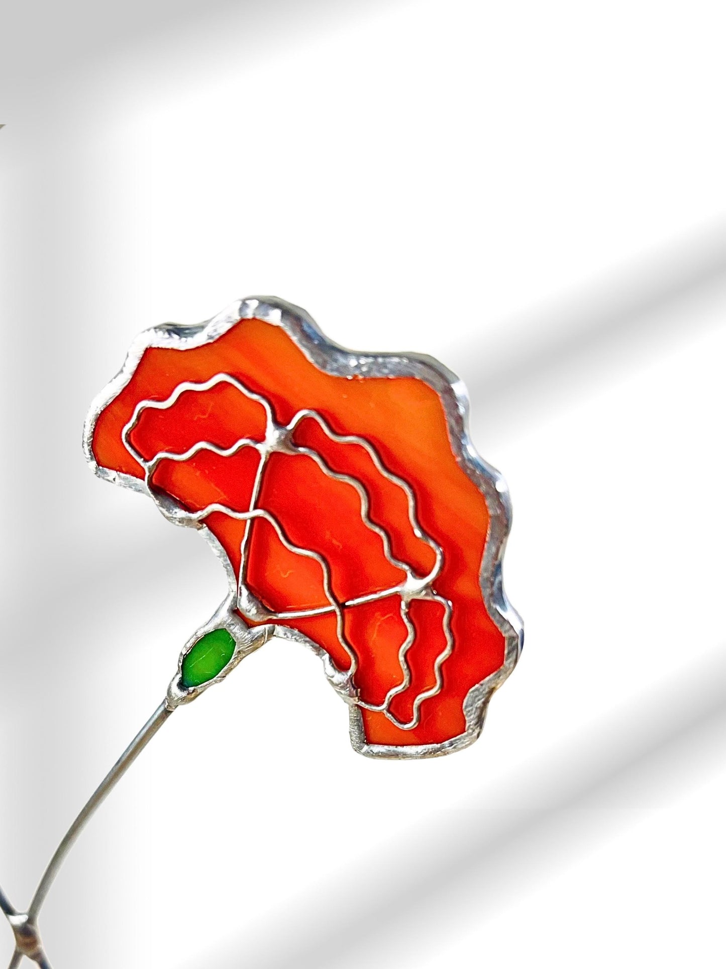 Red Poppy + Marigold Flower Stem