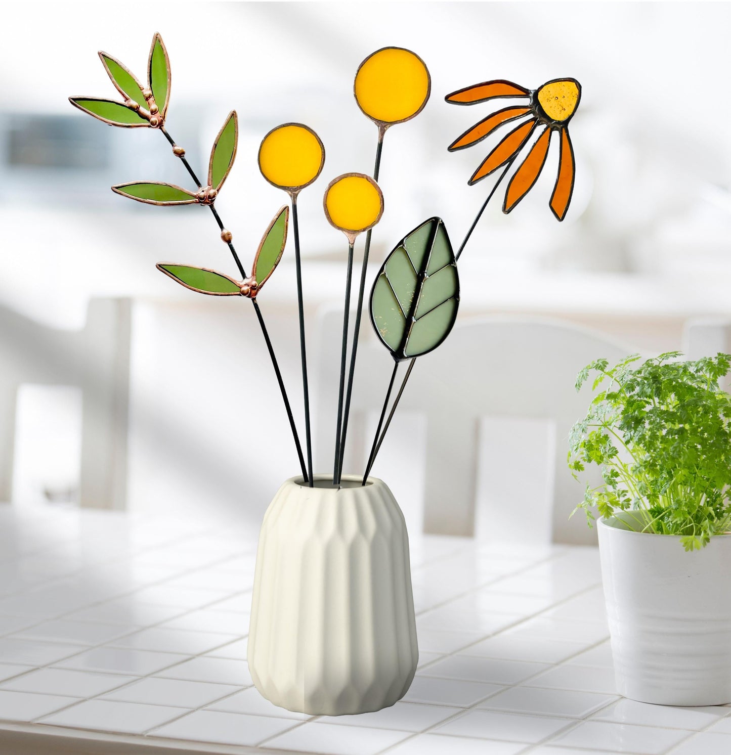 Stained Glass Floral Arrangement