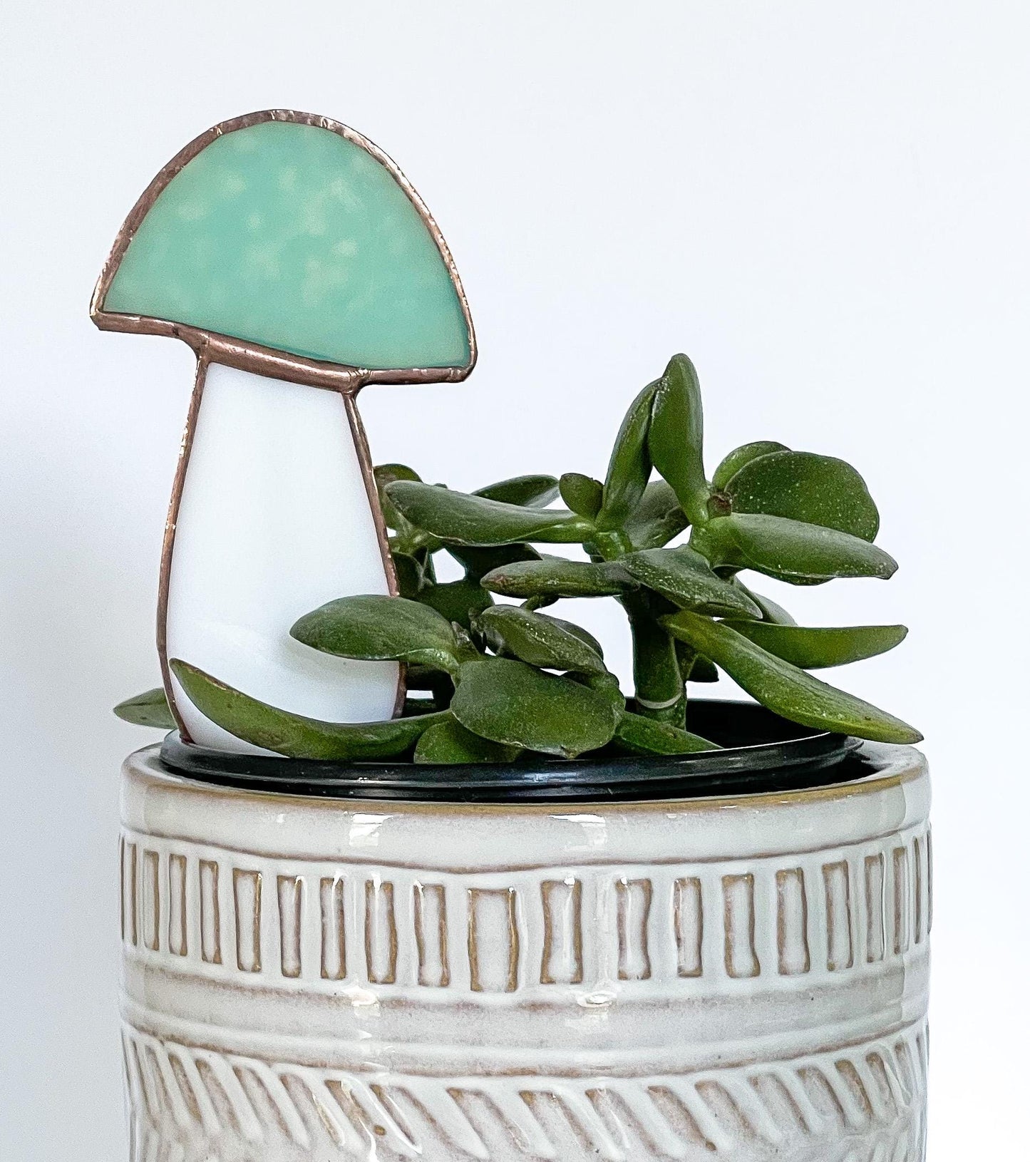Glass Mushroom Plant Stake