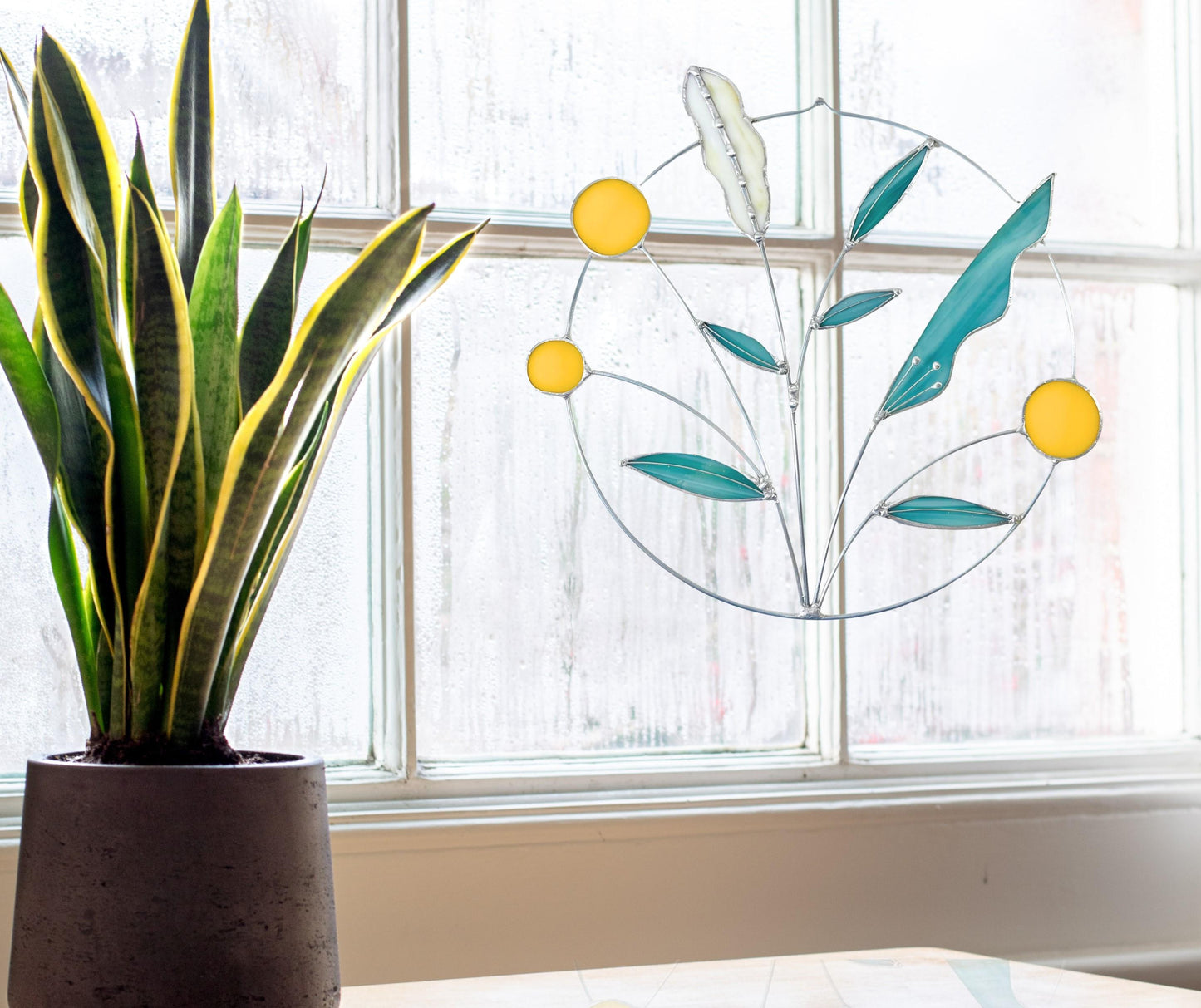 Stained Glass Wildflower Wreath