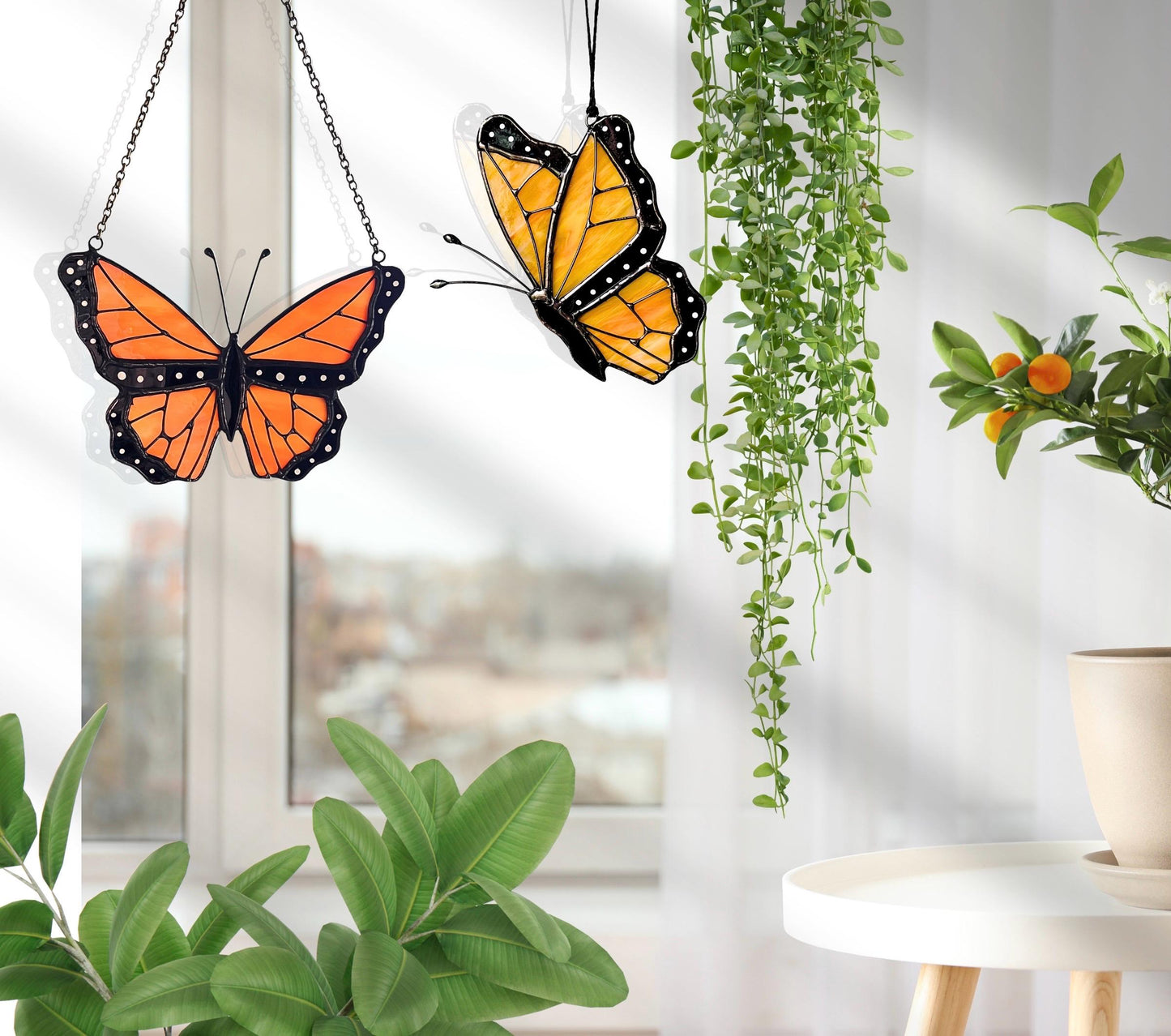 Stained Glass Monarch Butterfly Suncatcher