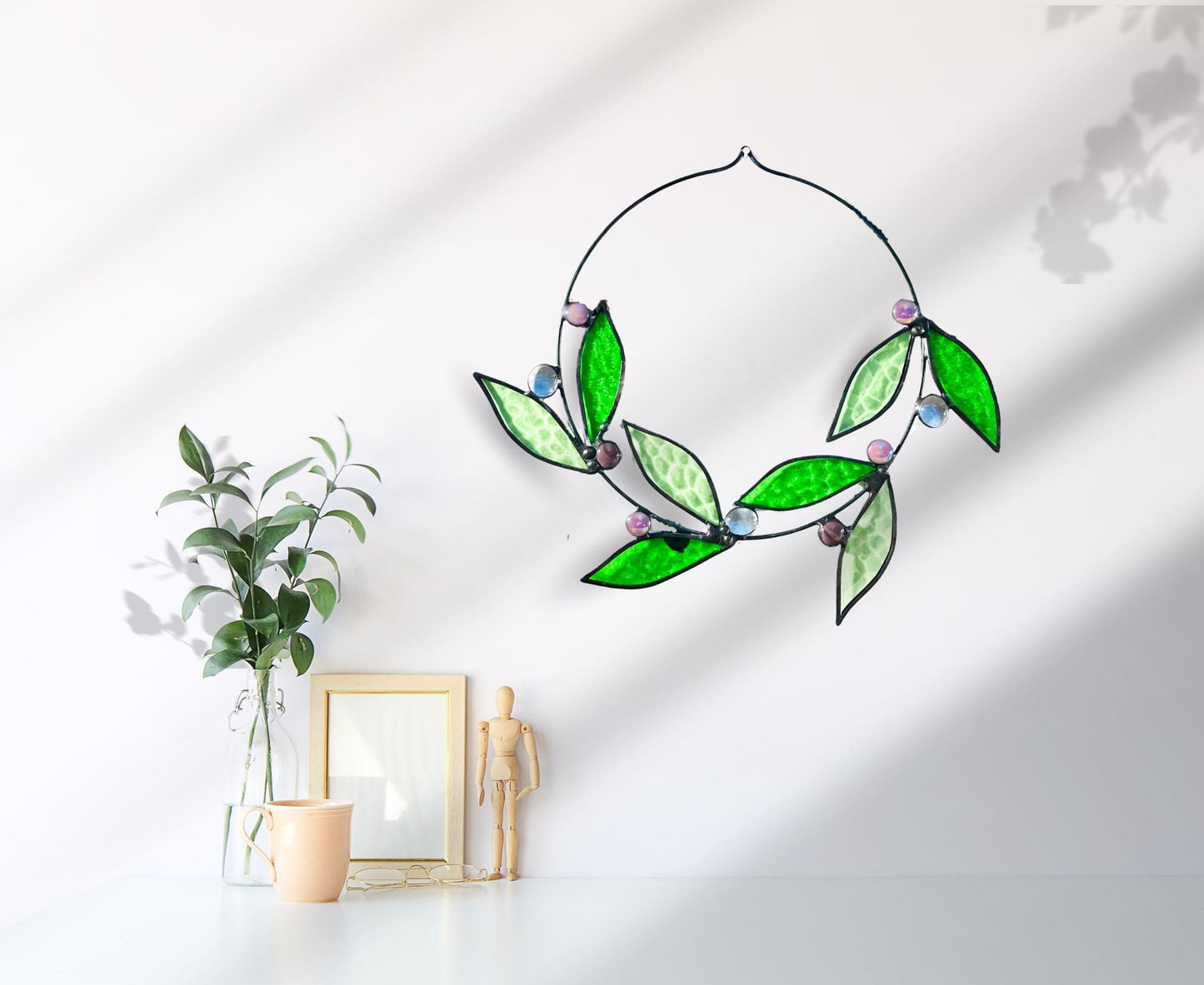 Stained Glass Floral Wreath