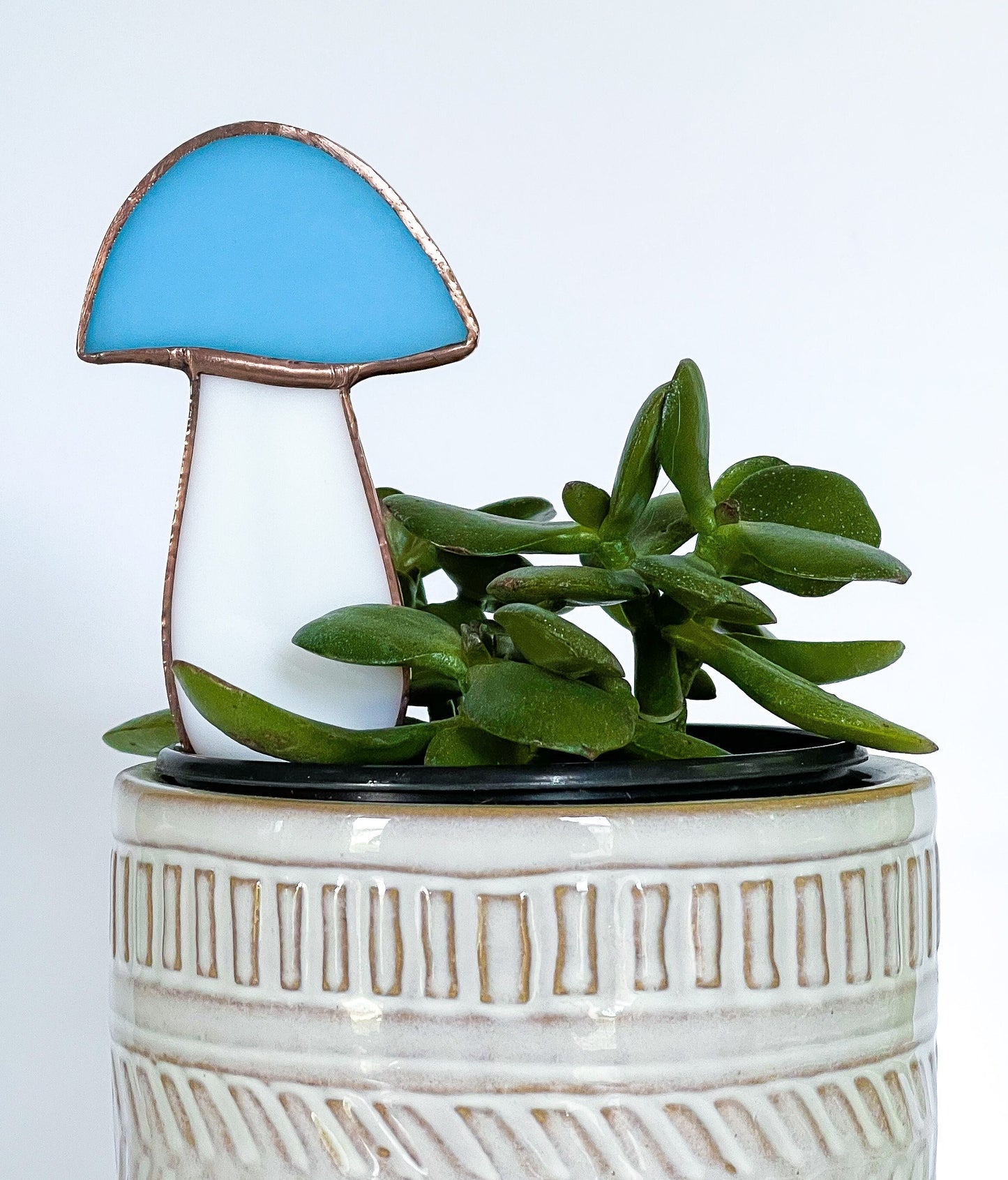 Glass Mushroom Plant Stake