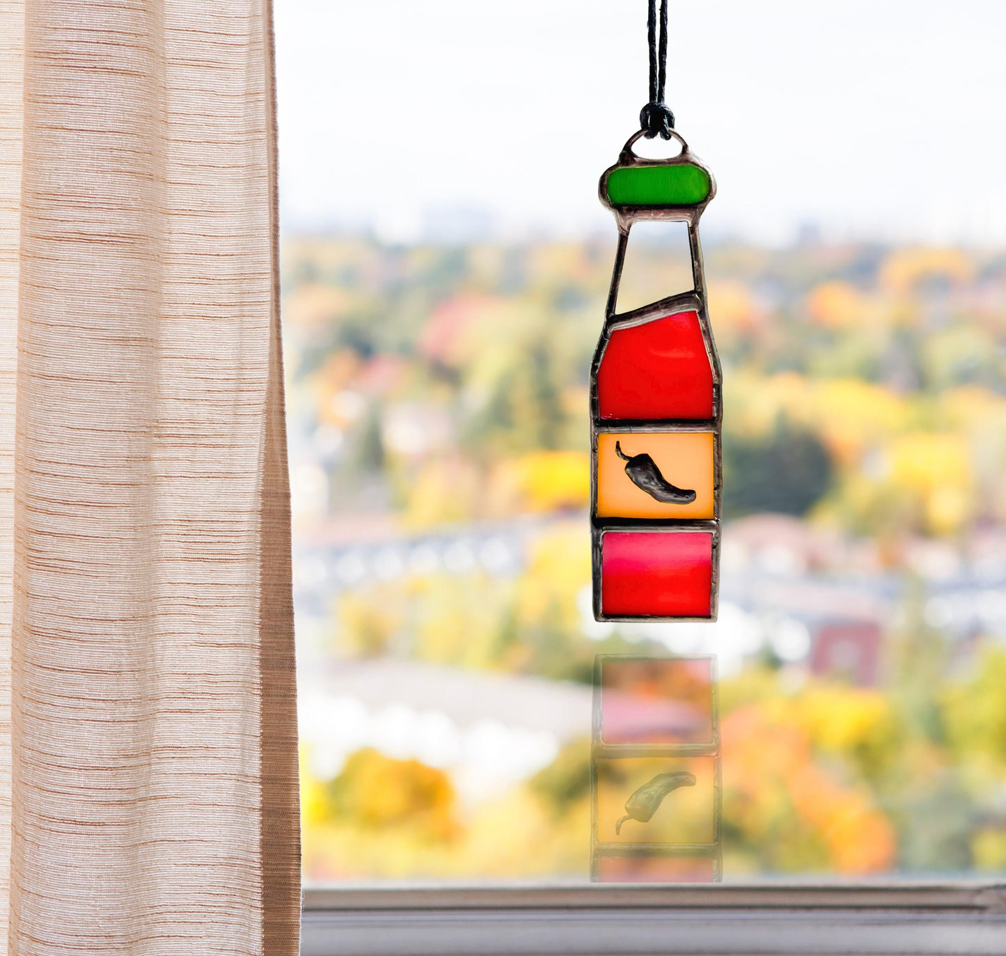 Hot Sauce Bottle Suncatcher