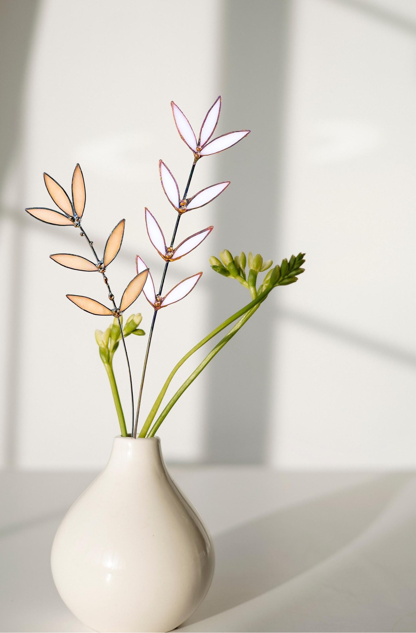 White Glass Wildflower Stem
