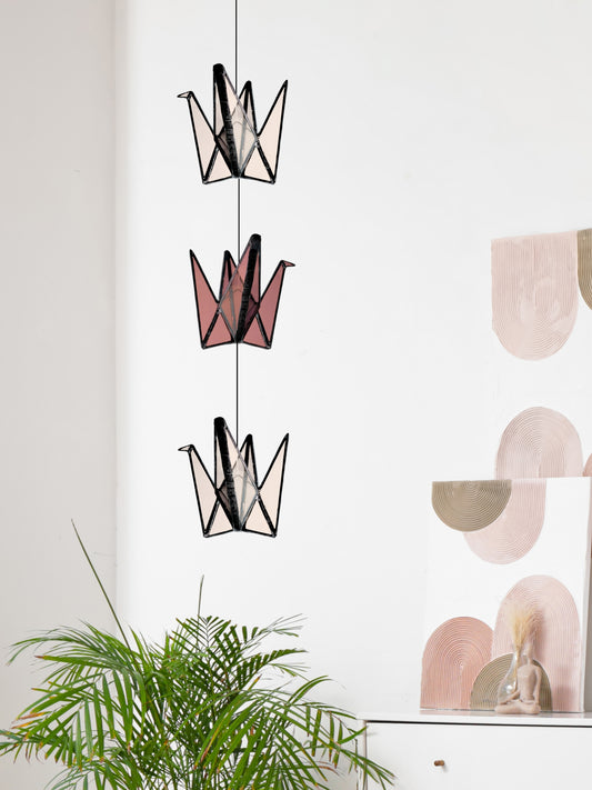 Stained Glass Origami Crane Mobile – Bird of Happiness - Samara Designs Studio