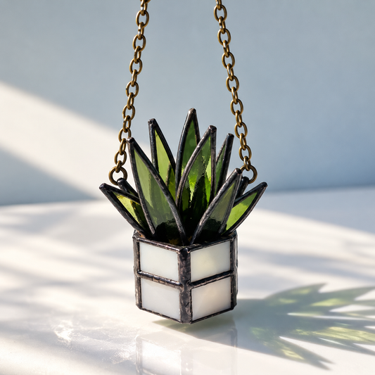 Mini Stained Glass Plant Ornaments - Samara Designs Studio