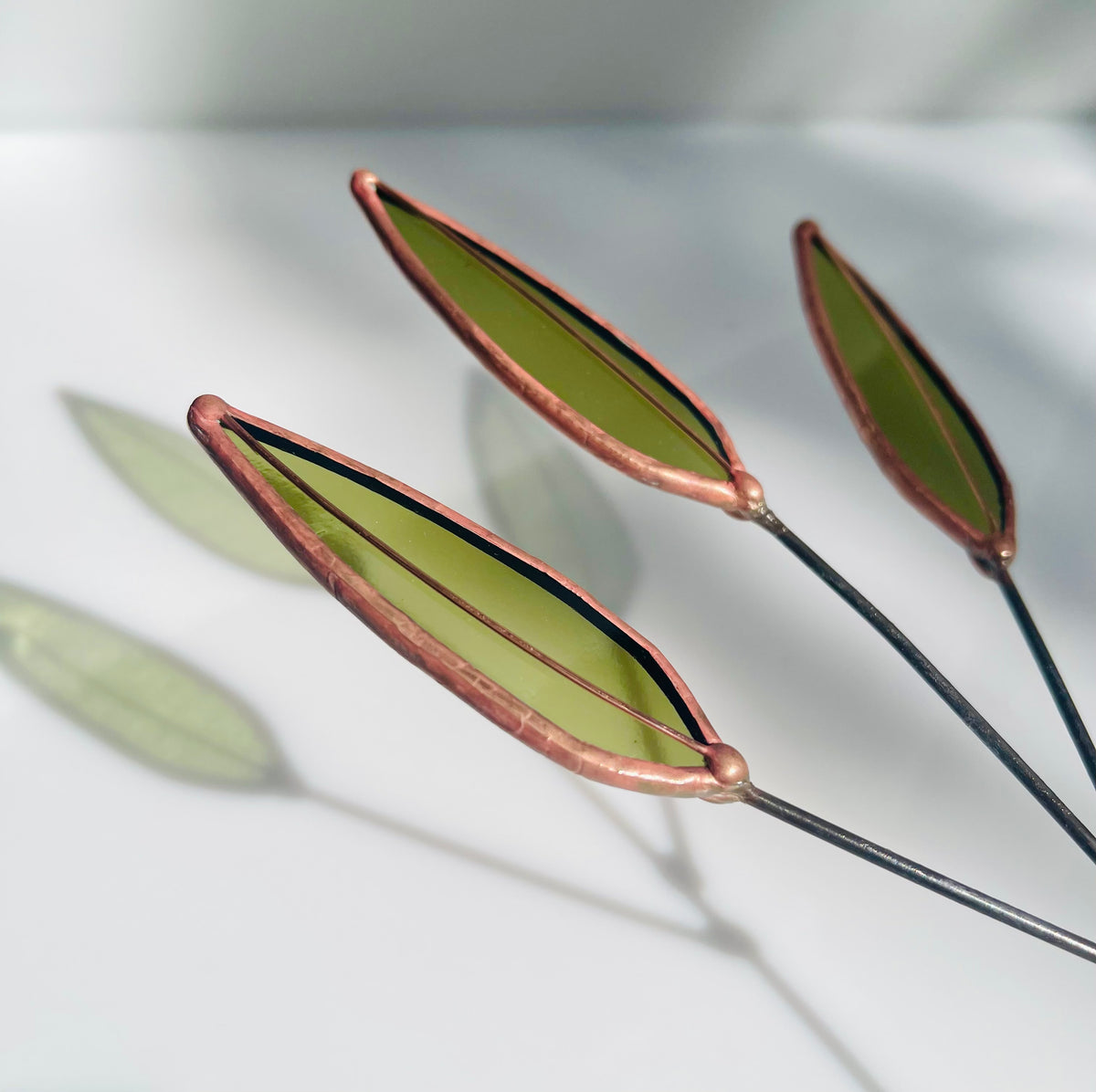 Stained Glass Sage Leaf Stem