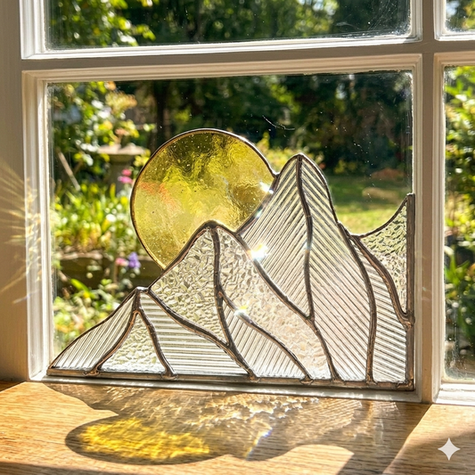 Stained Glass Mountain Scape - Samara Designs Studio