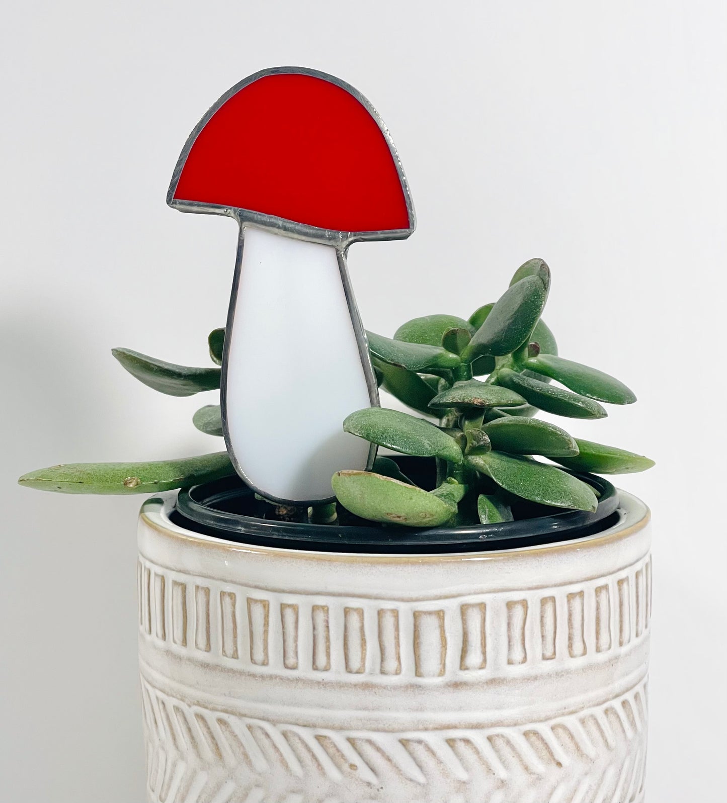 Glass Mushroom Plant Stake