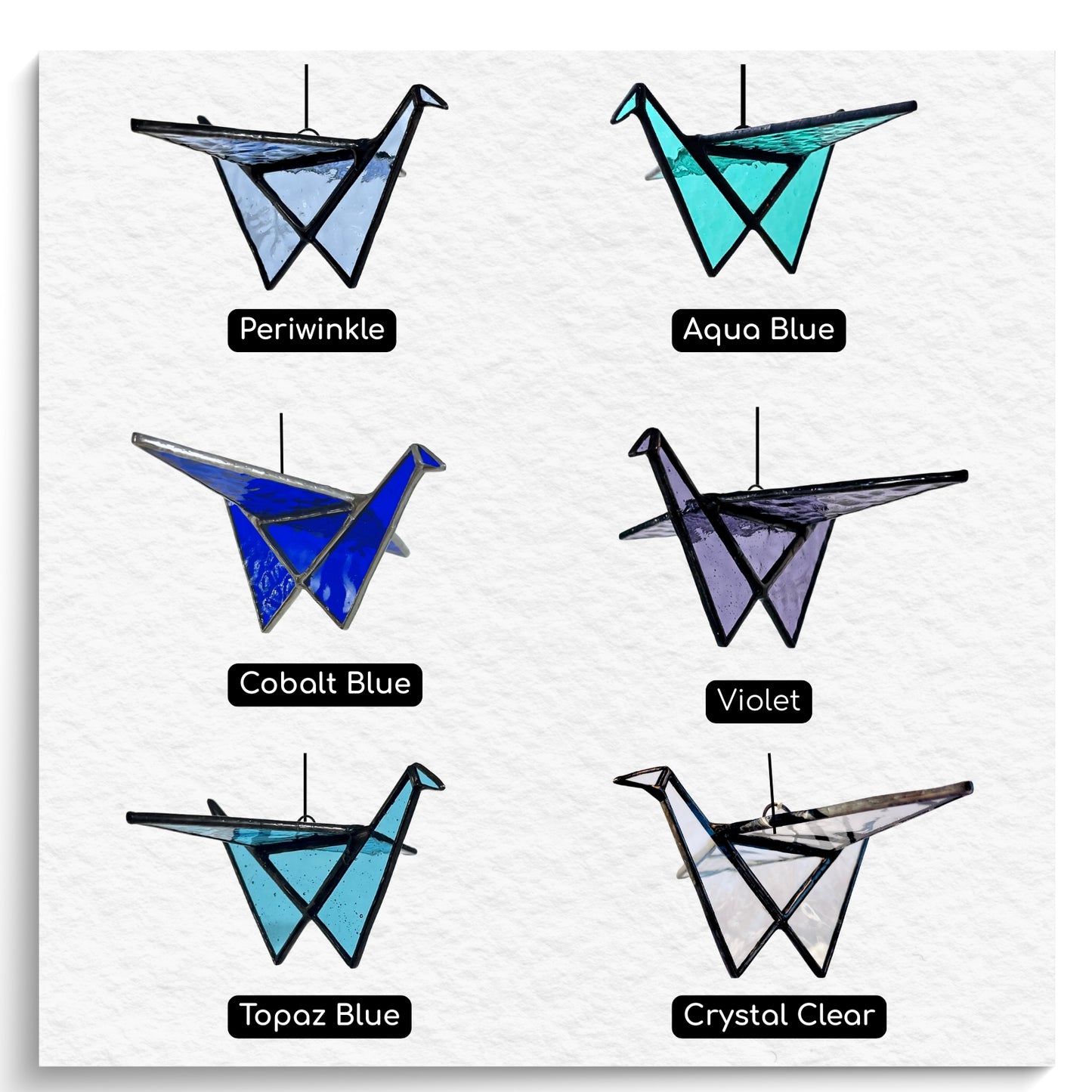 Stained Glass Origami Crane Mobile – Bird of Happiness - Samara Designs Studio