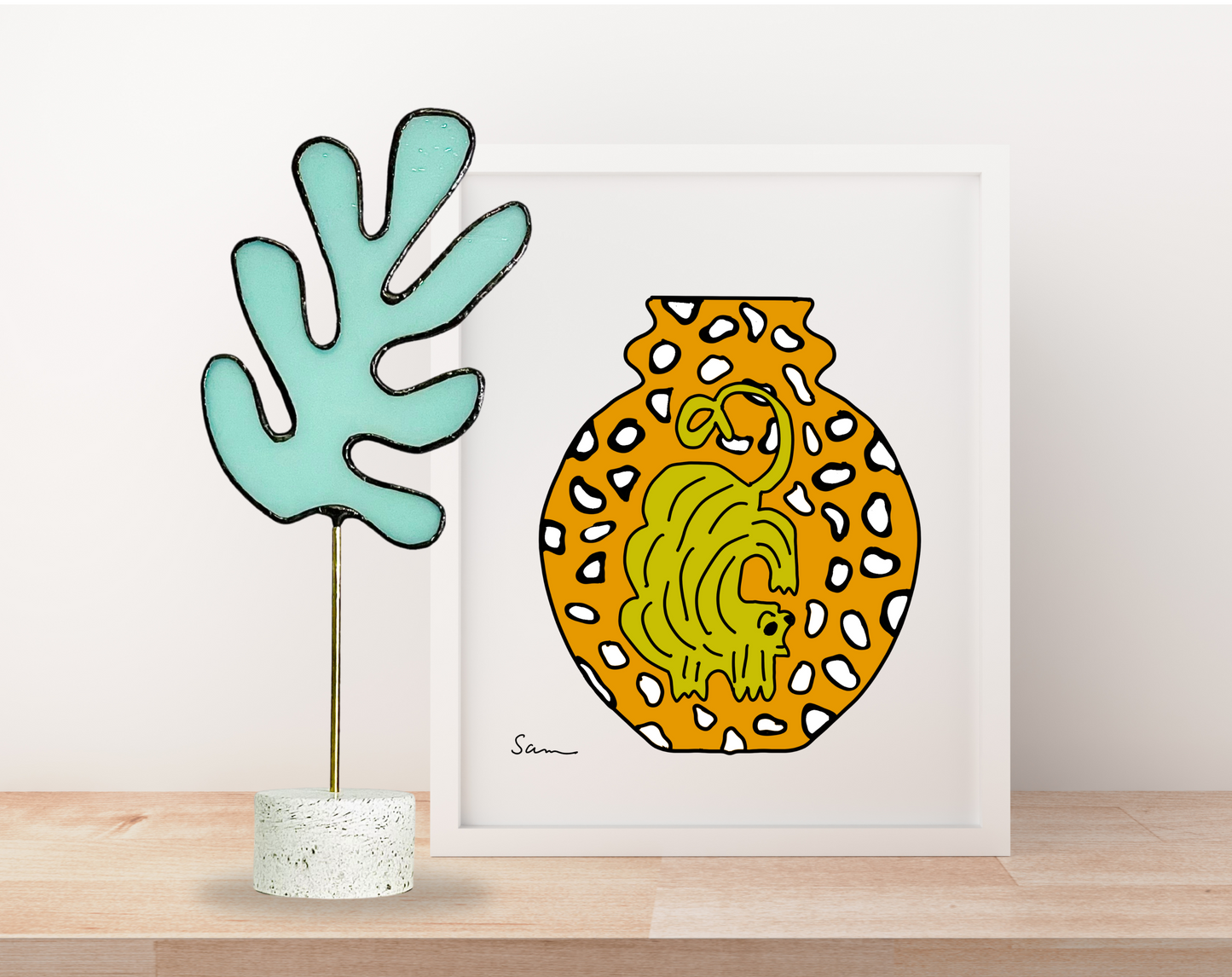 Matisse Inspired Stained Glass Sculpture