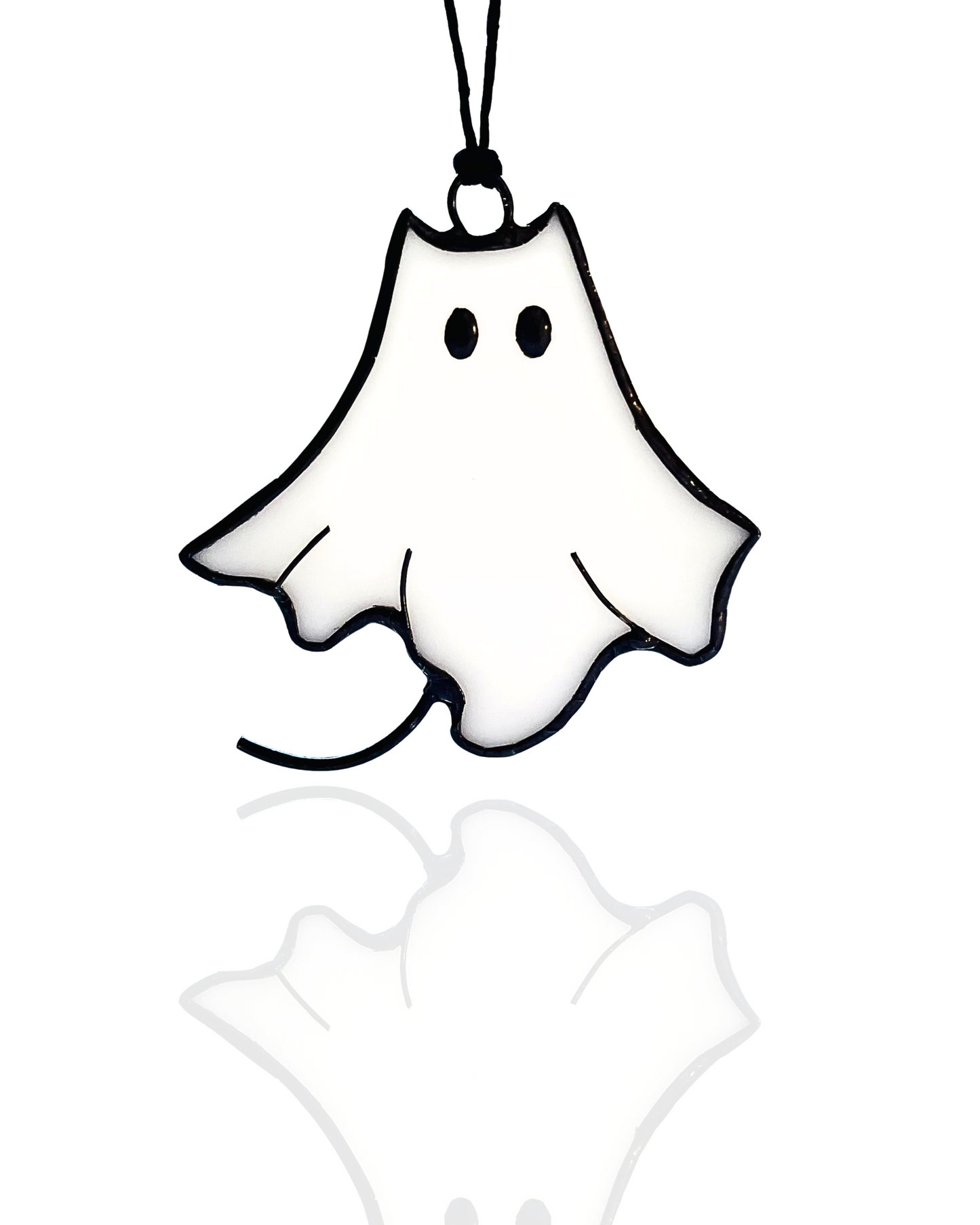 Halloween Stained Glass Ghost Suncatcher