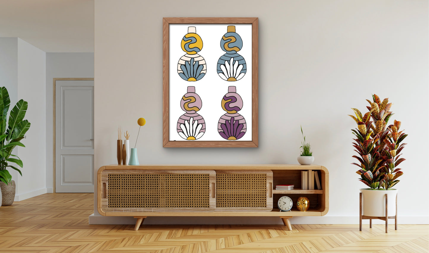 Colorful Boho Vase Art Print