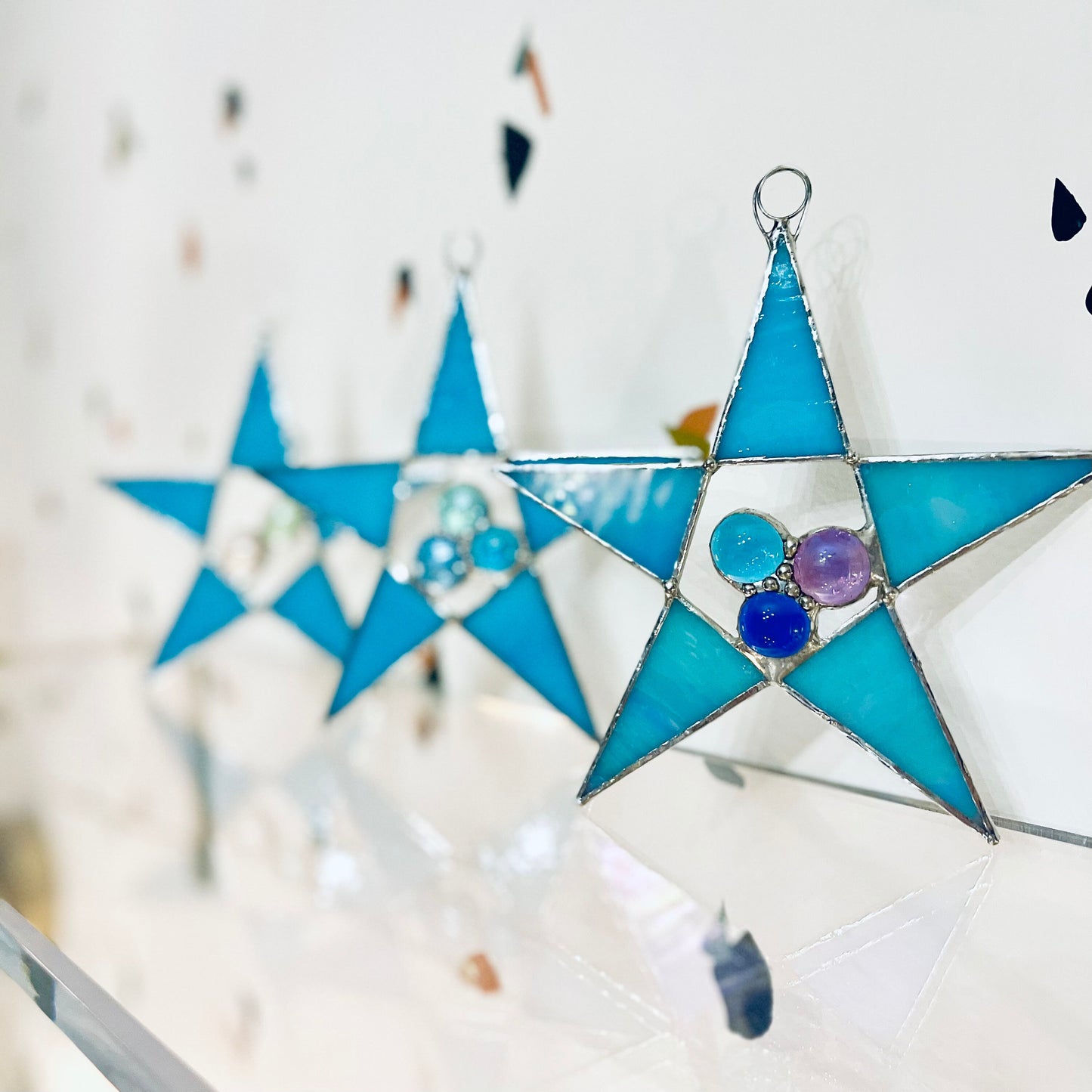 Sky Blue Star Christmas Ornament