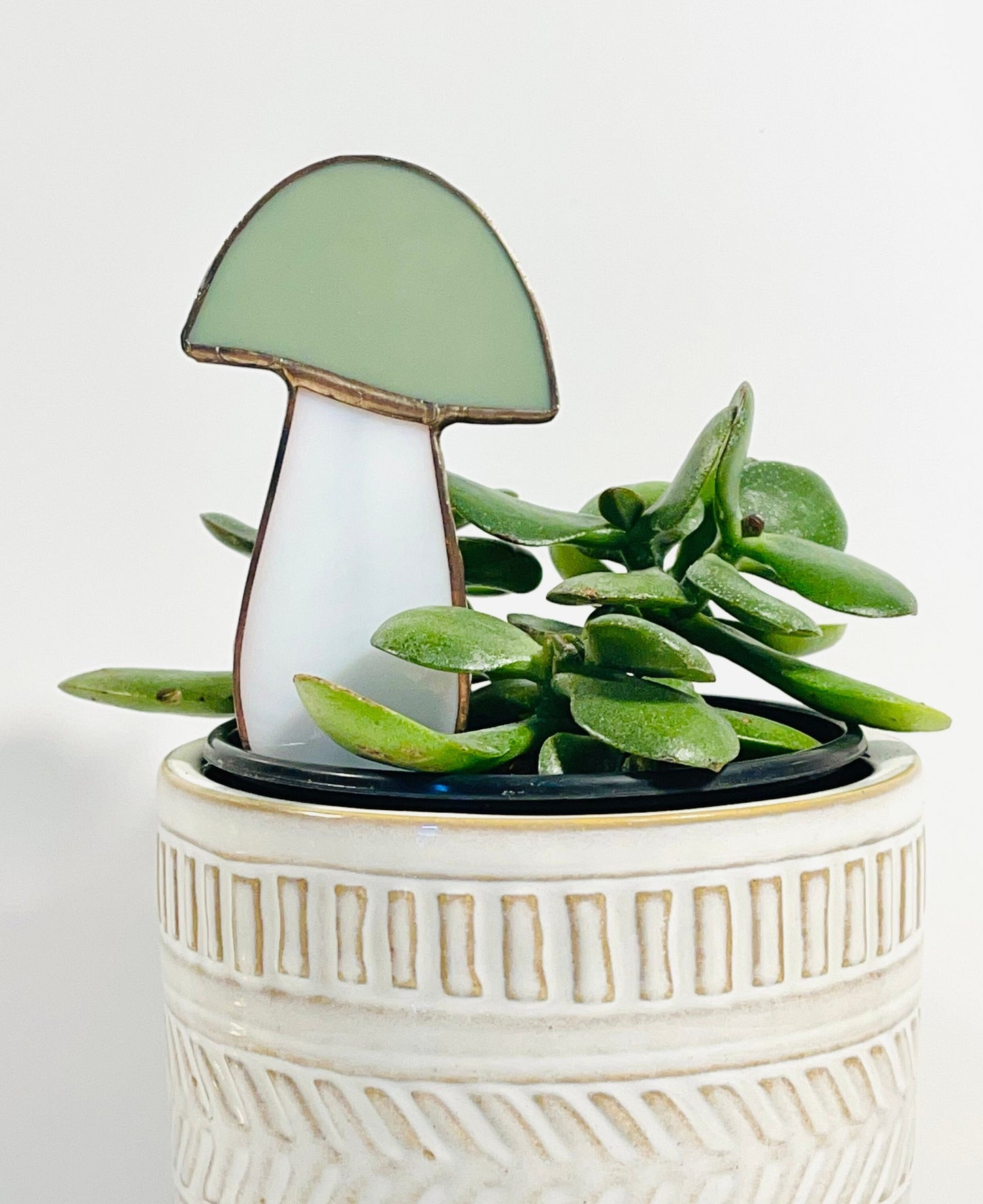 Glass Mushroom Plant Stake