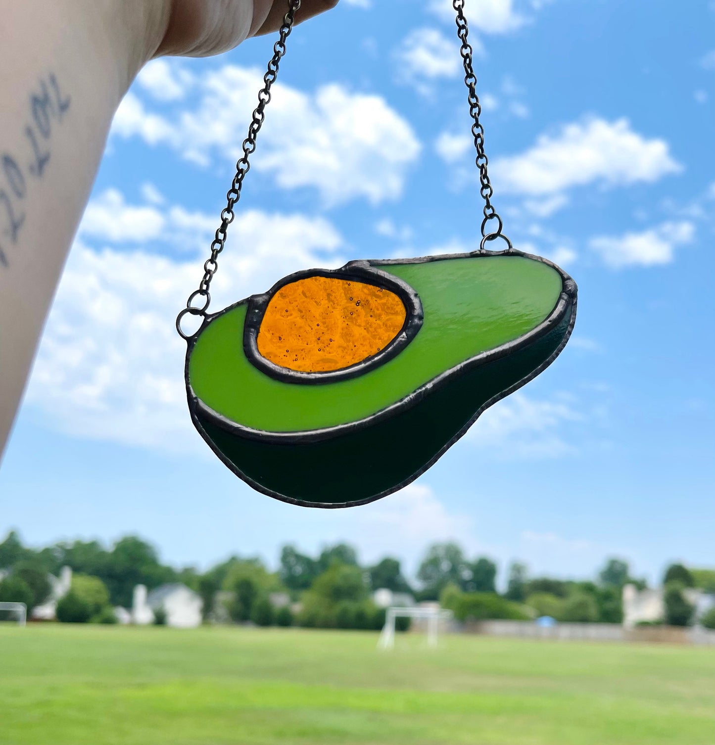 Glass Avocado Suncatcher