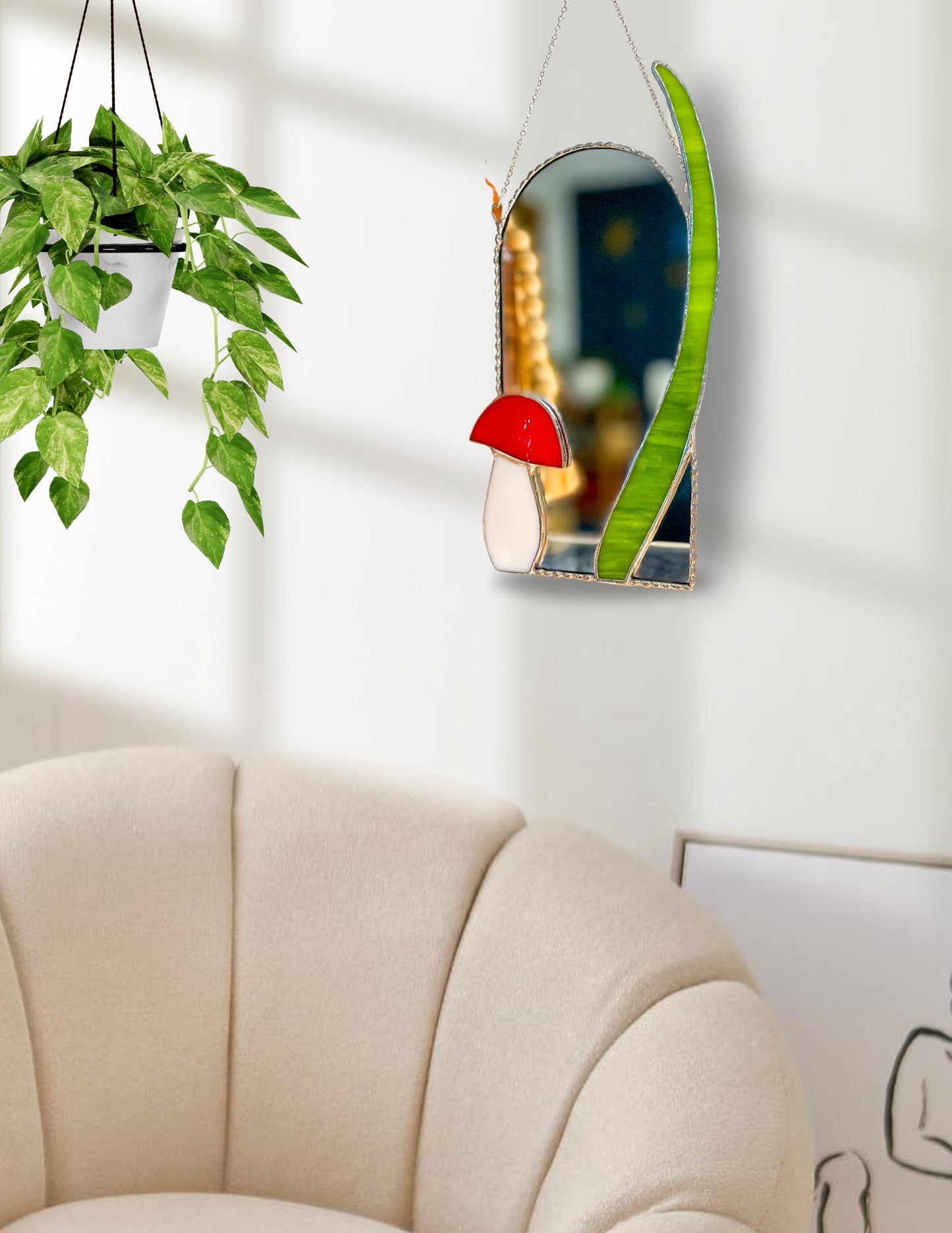 Small Mushroom Accent Mirror