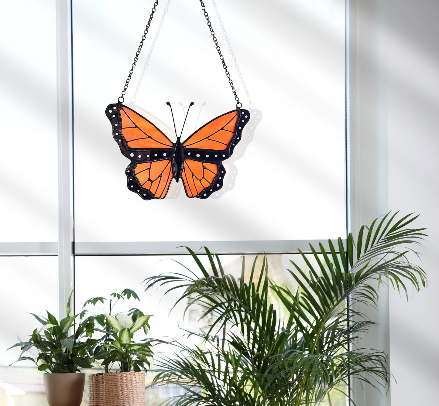 Stained Glass Monarch Butterfly Suncatcher