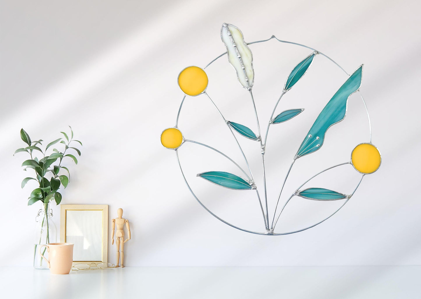 Stained Glass Wildflower Wreath