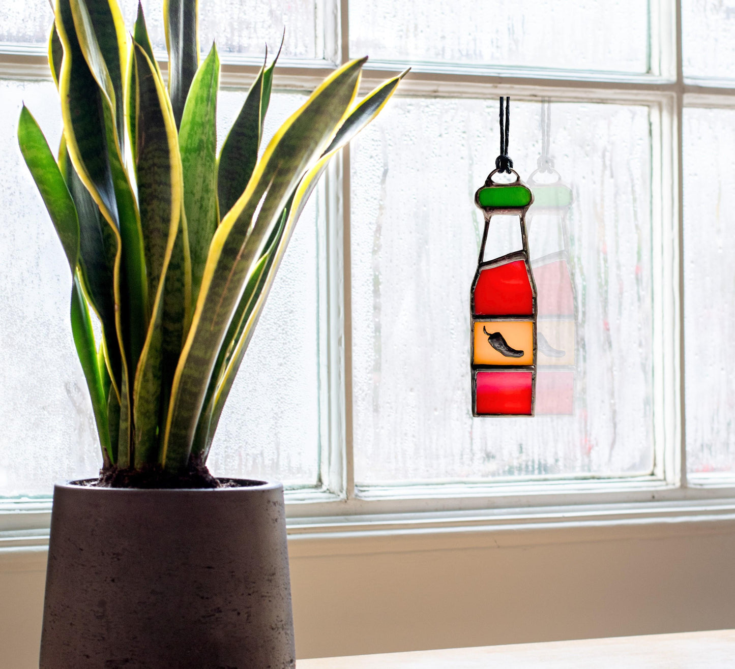 Hot Sauce Bottle Suncatcher