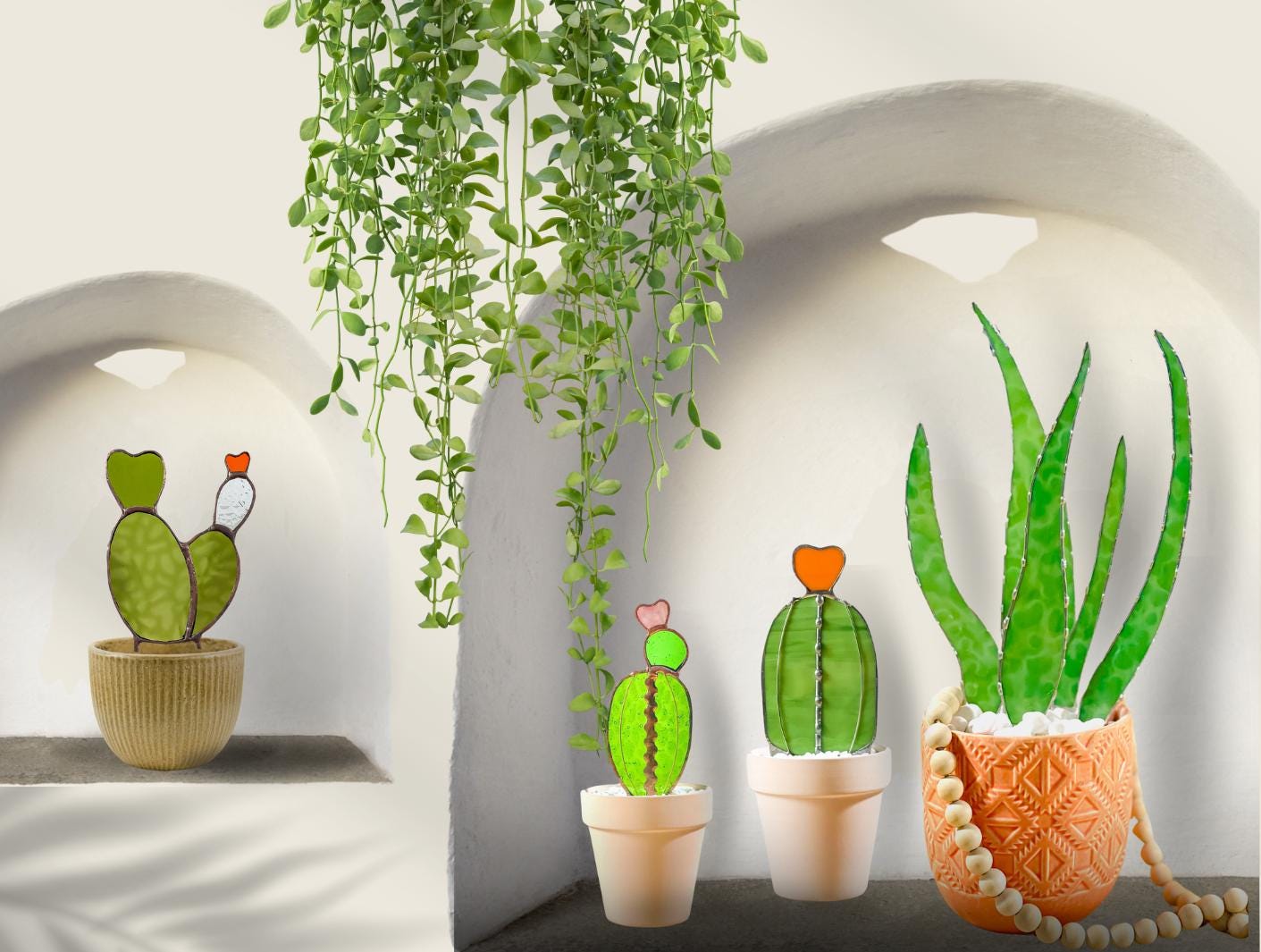 Baby Bunny Ear Glass Cactus