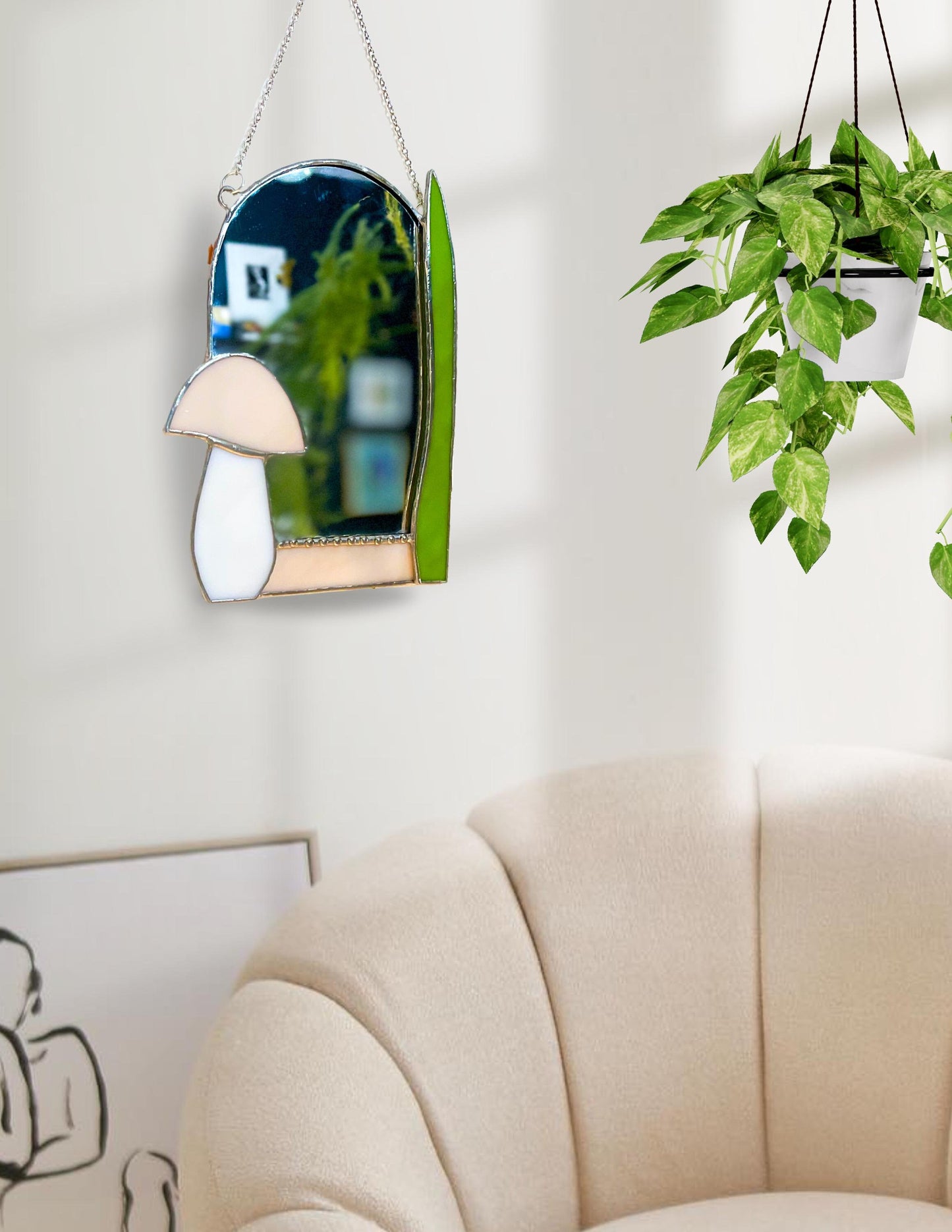 Small Mushroom Accent Mirror