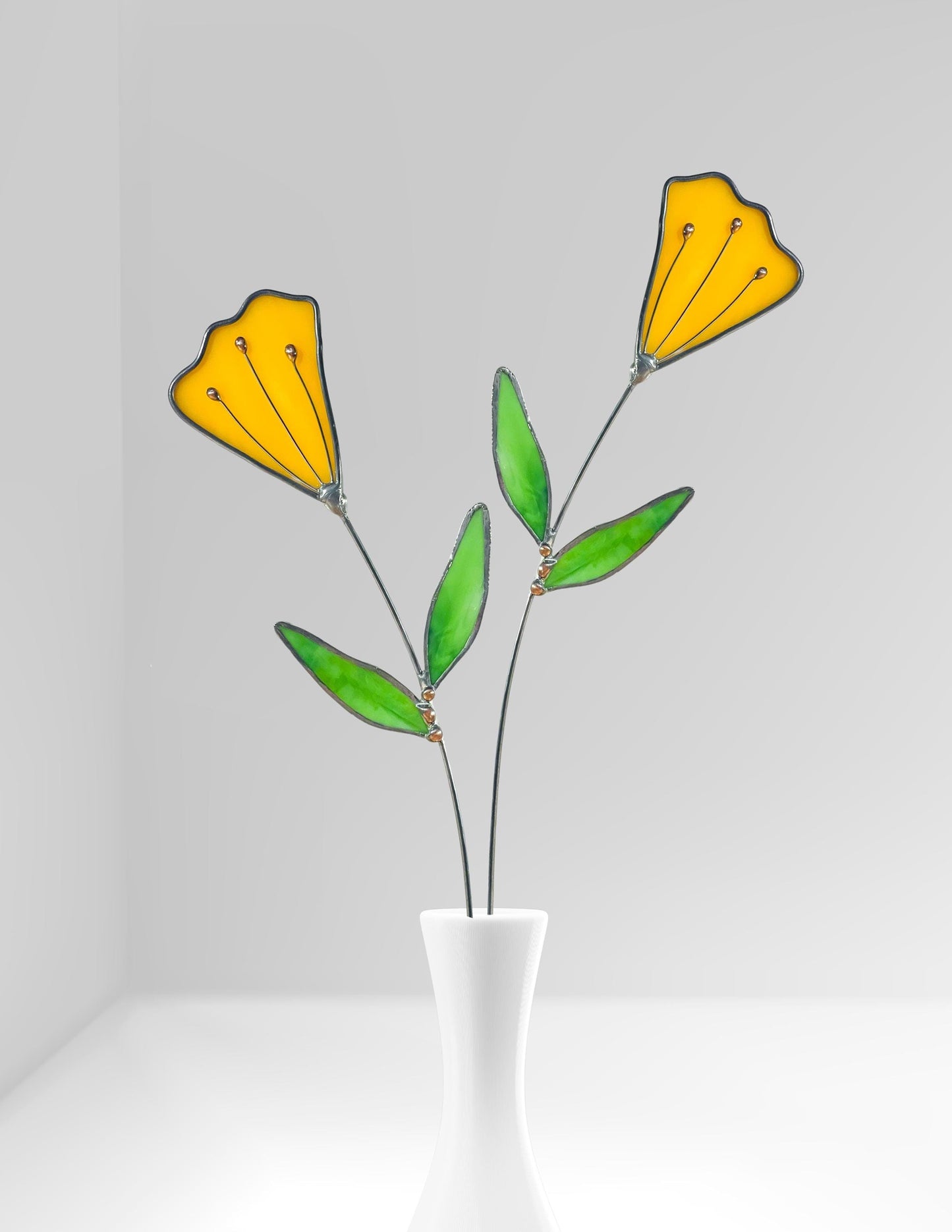 Glass Yellow Tulip Stem