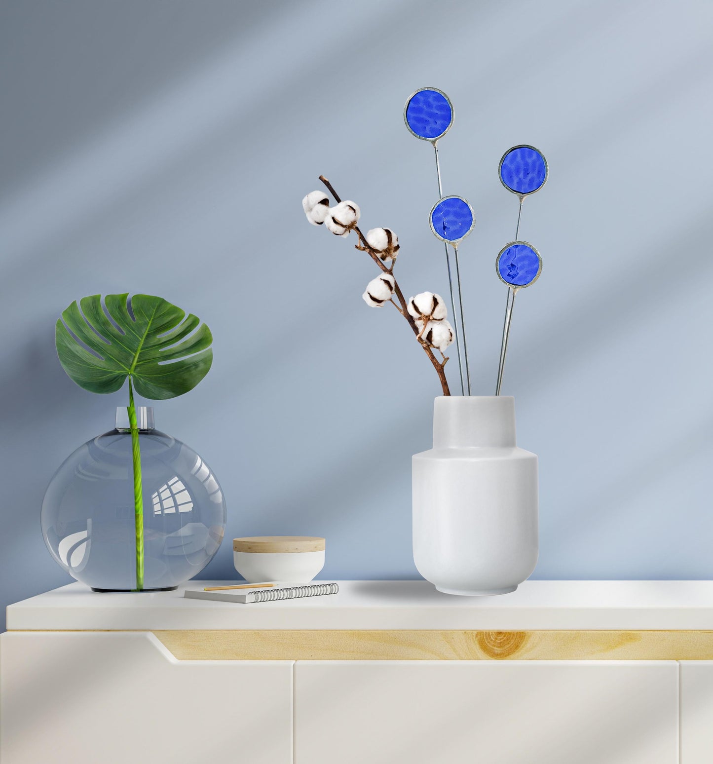 Blue Glass Globe Thistle Set