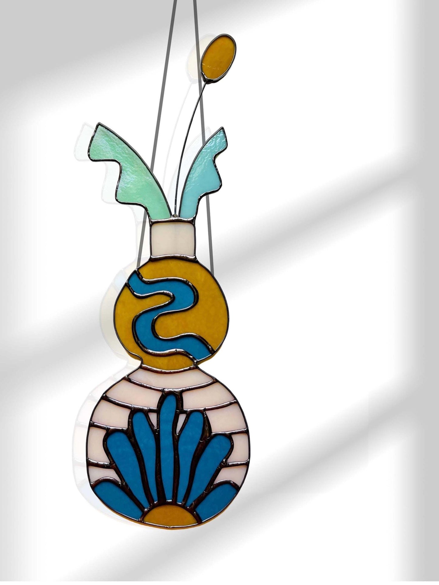 Stained Glass Art “Vase Refracting Light”