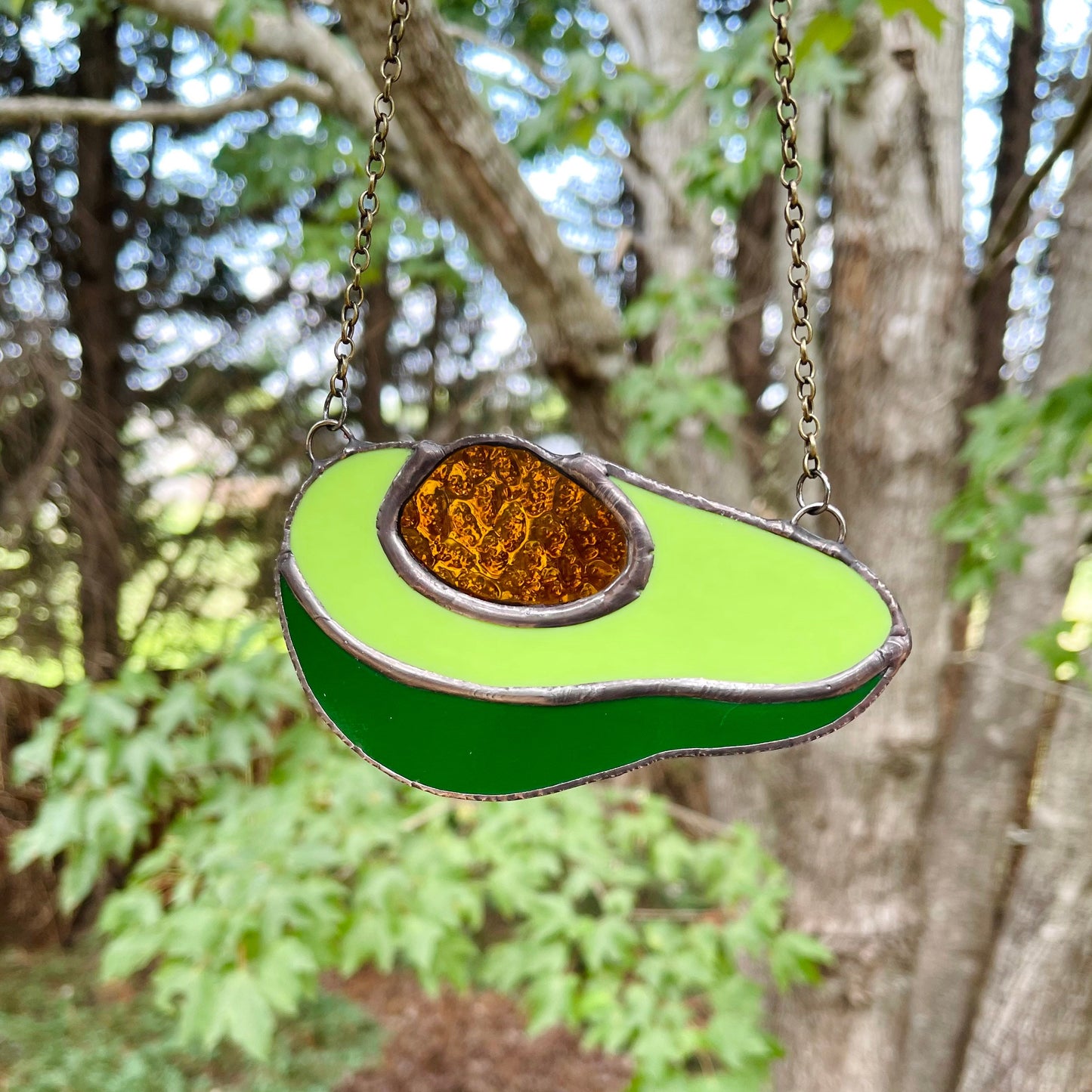 Glass Avocado Suncatcher