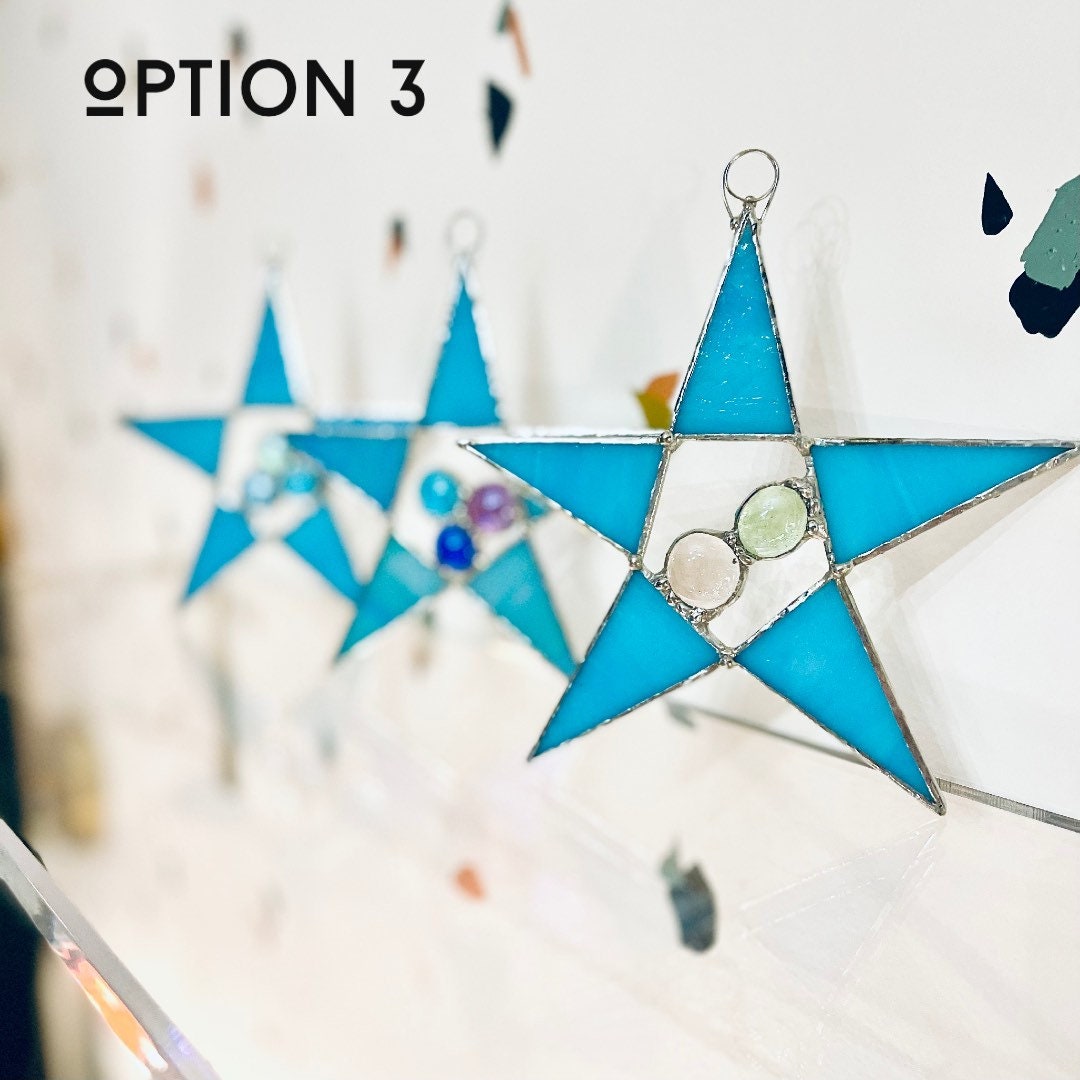 Sky Blue Star Christmas Ornament