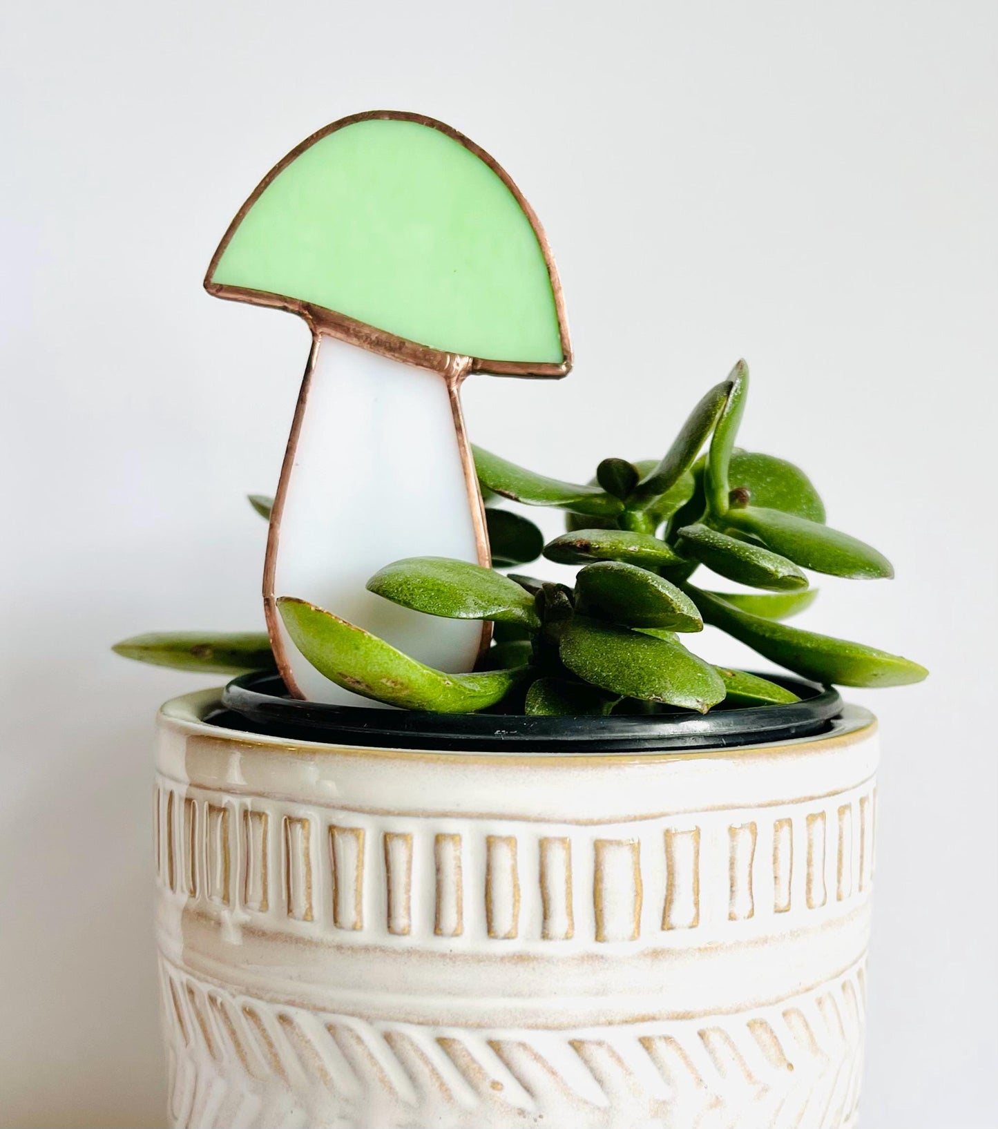 Glass Mushroom Plant Stake