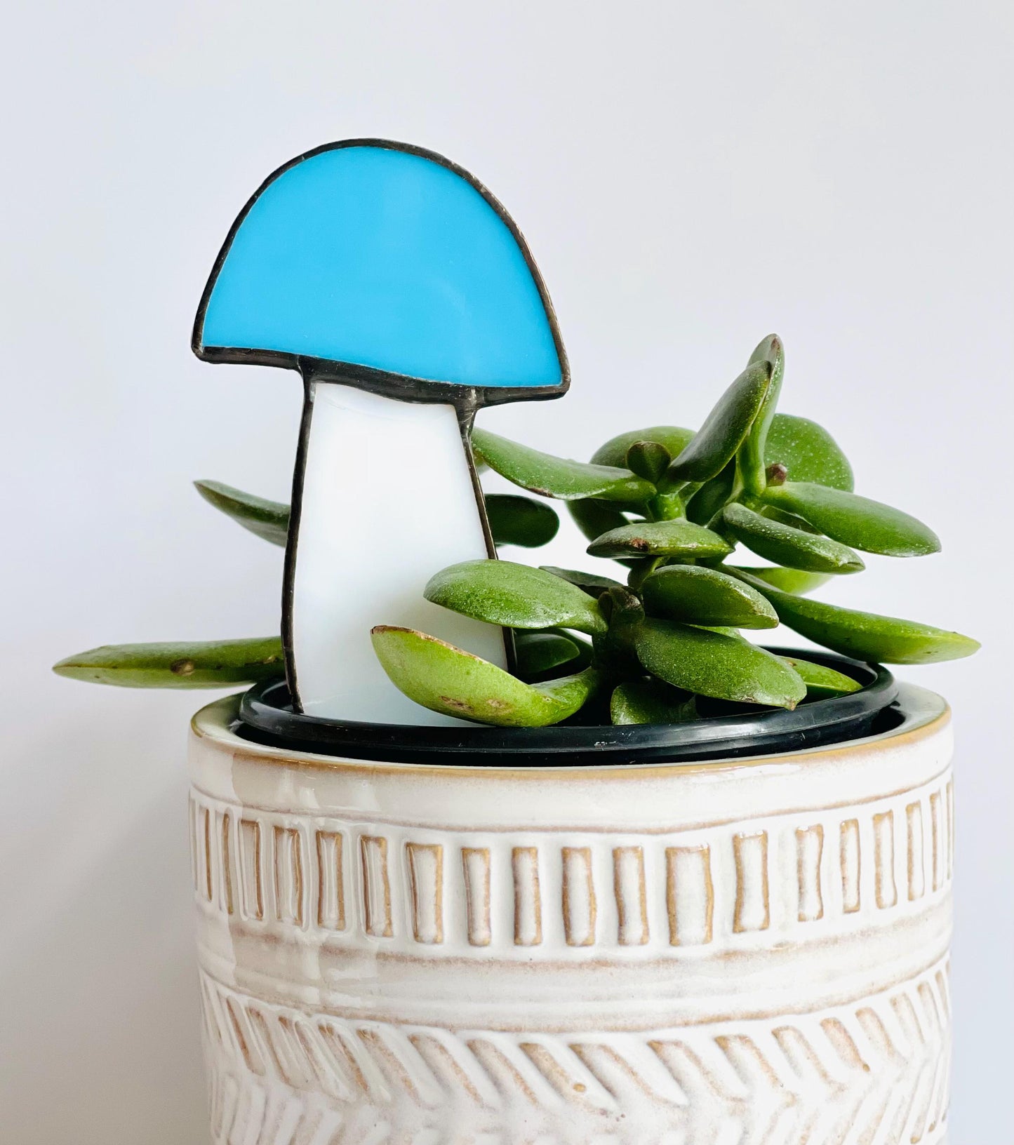 Glass Mushroom Plant Stake