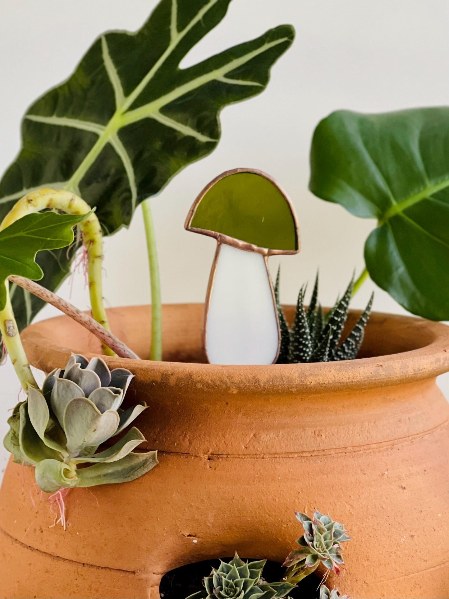 Glass Mushroom Plant Stake