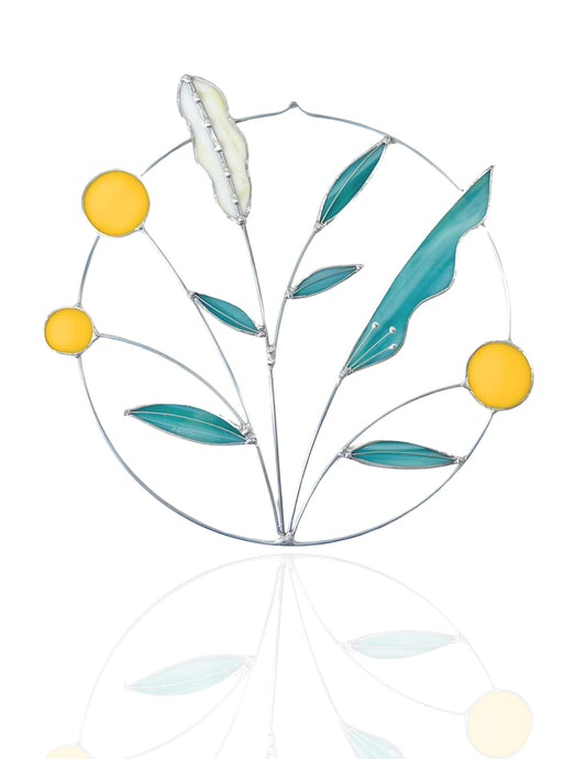 Stained Glass Wildflower Wreath - Samara Designs Studio