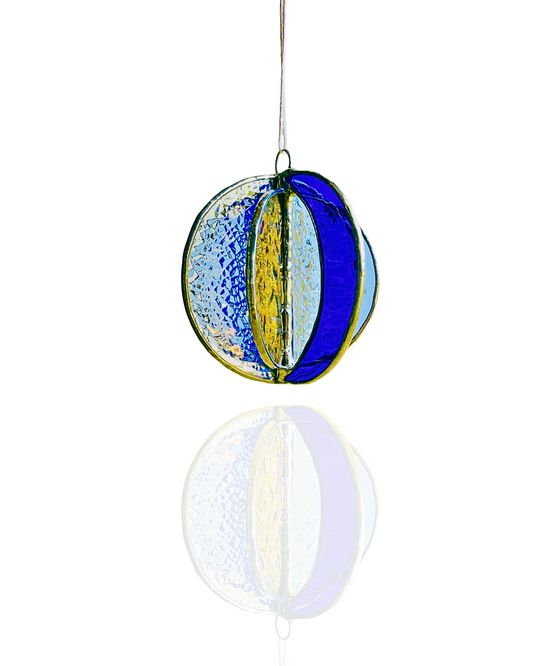 Crescent Moon Stained Glass Garden Wind Spinner - Samara Designs Studio