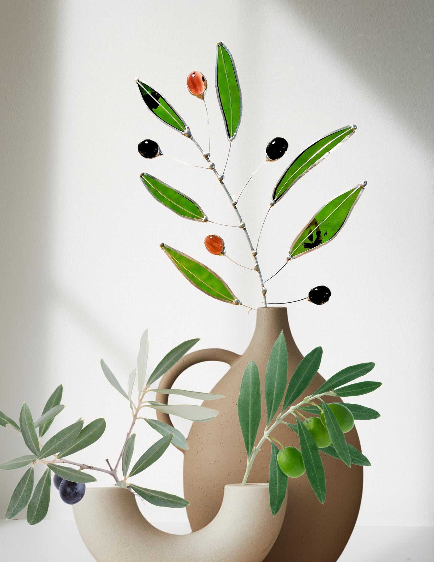 Glass Olive Branch Stem - Samara Designs Studio