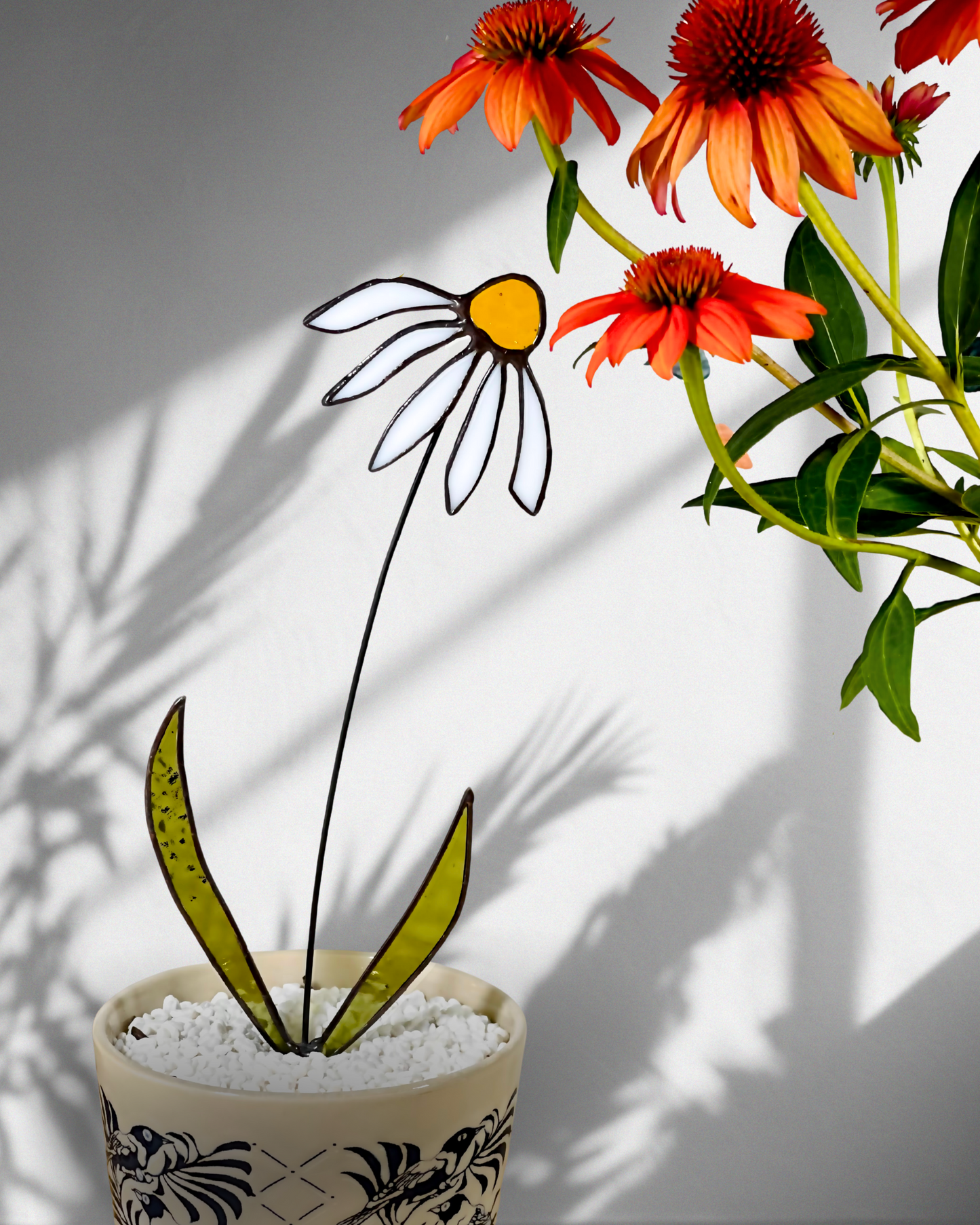 ๐ผ Handmade Stained Glass Coneflowers โ Unique Gift for Nature Lovers