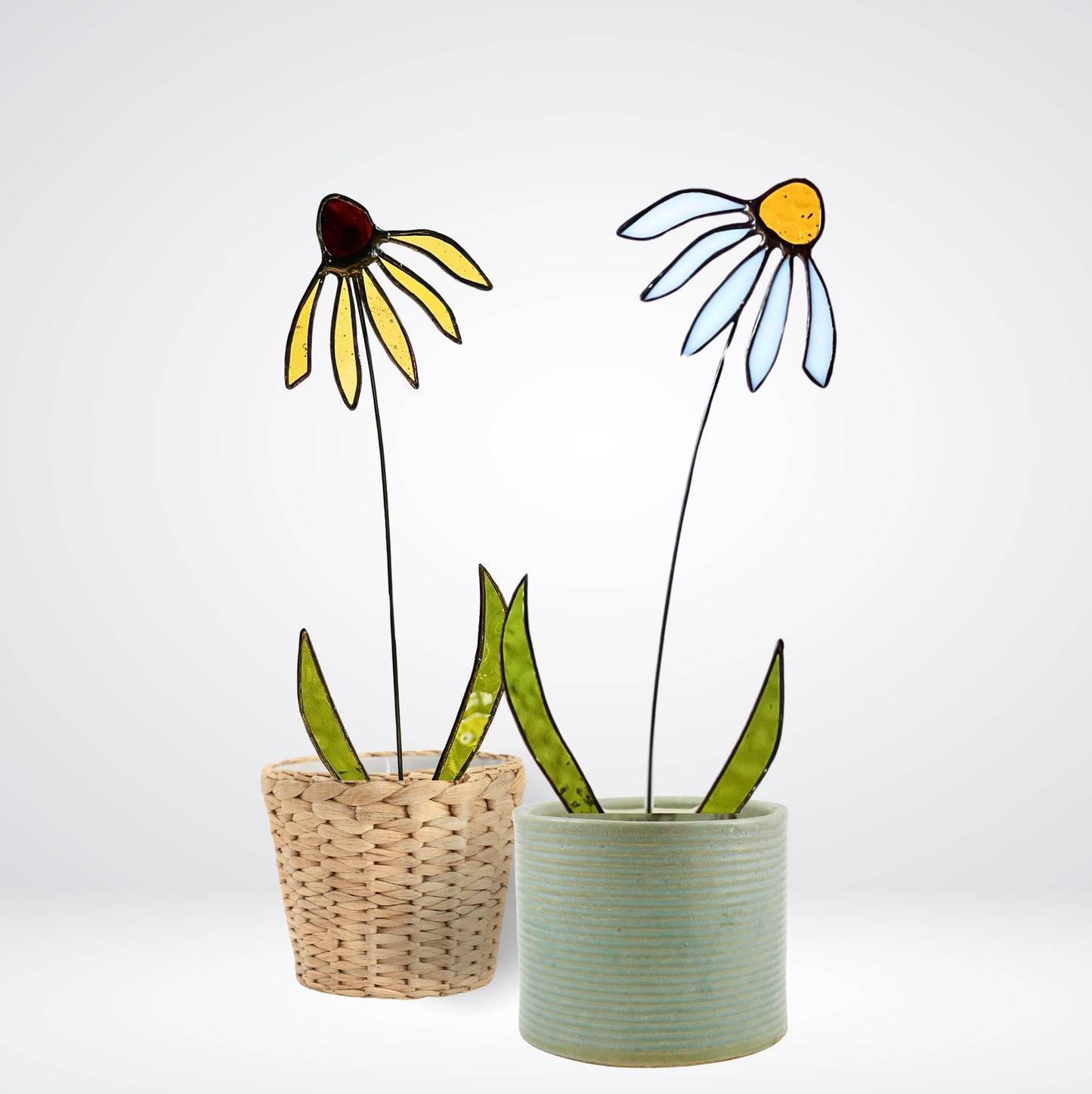 ๐ผ Handmade Stained Glass Coneflowers โ Unique Gift for Nature Lovers