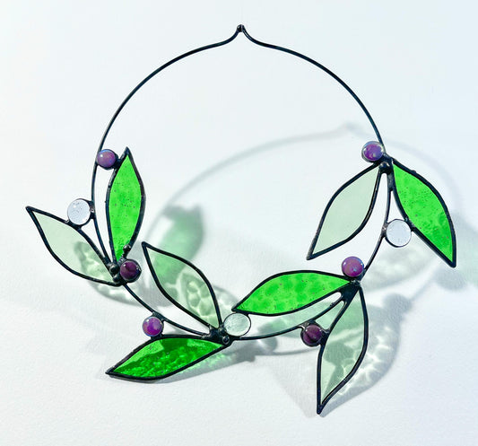 Stained Glass Floral Wreath - Samara Designs Studio